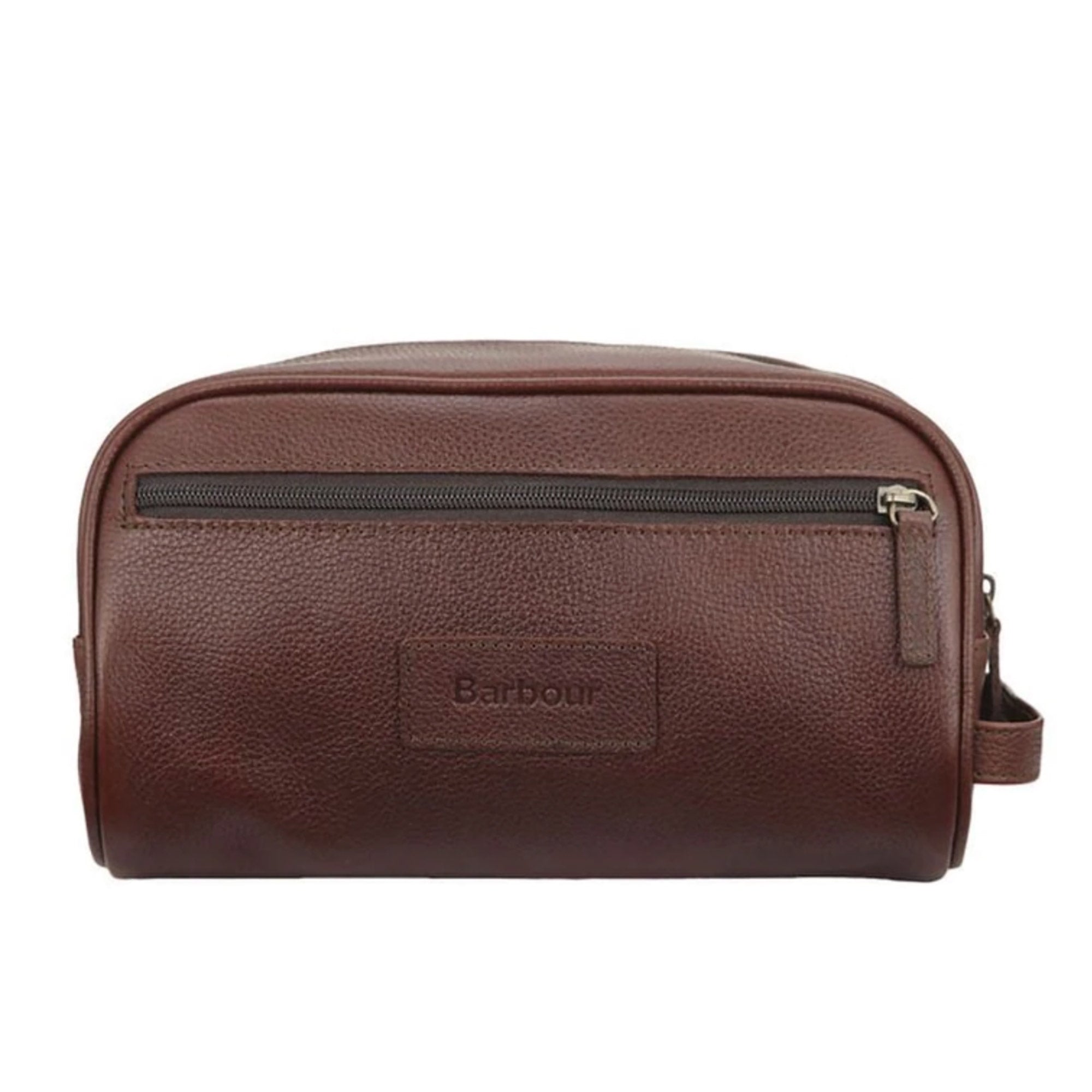 Barbour Leather Washbag - Brown
