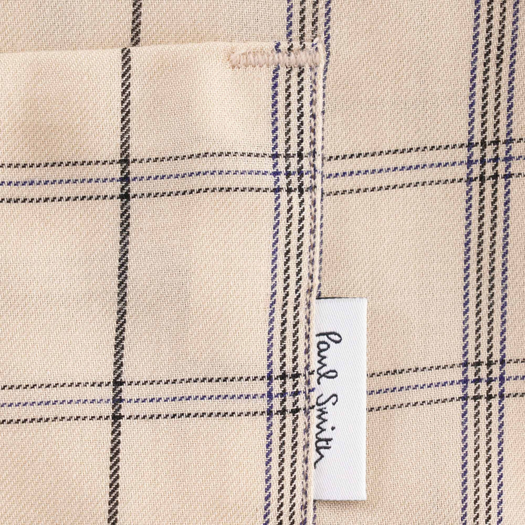 Paul Smith Tailored Fit Check Short Sleeve Shirt - Ivory