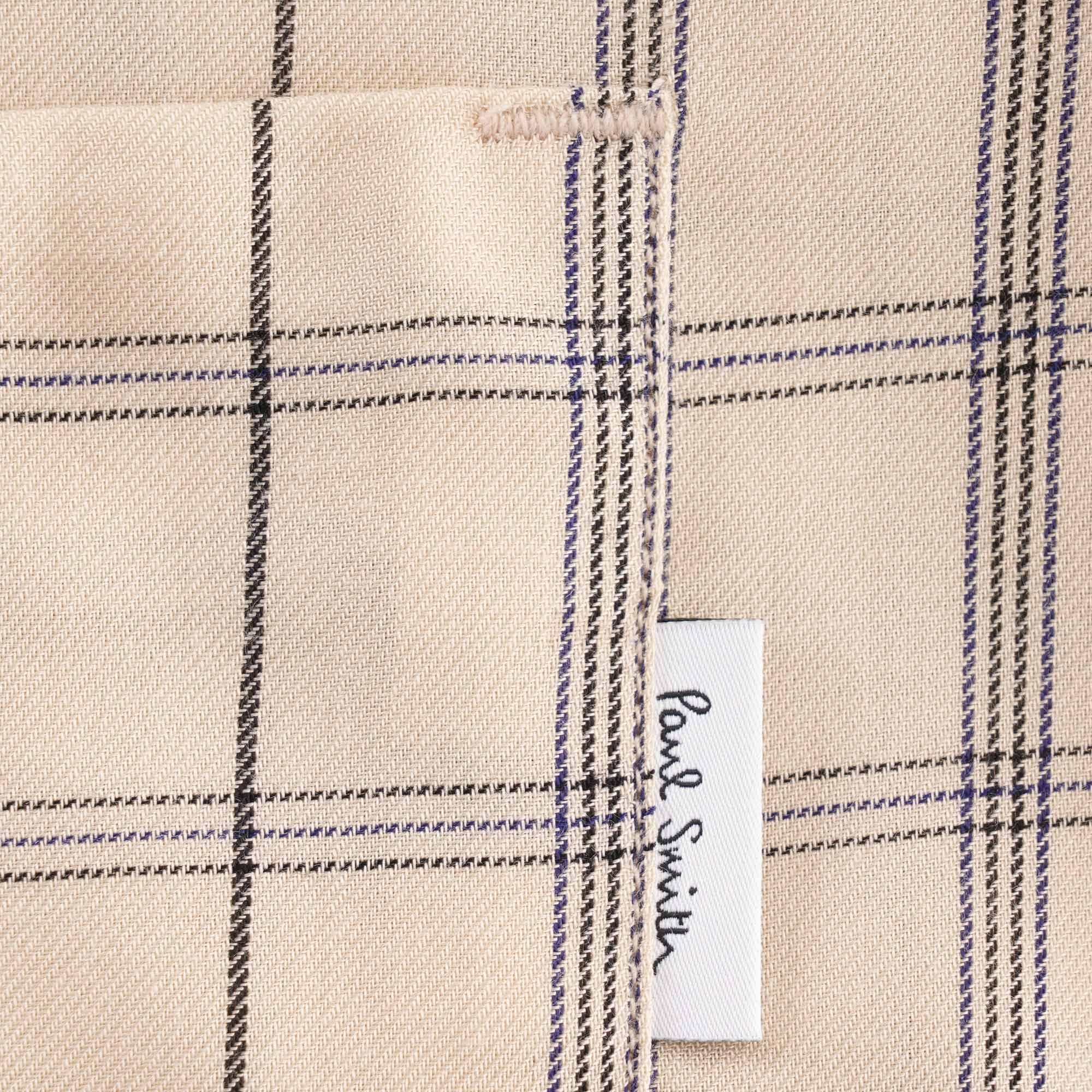 Paul Smith Tailored Fit Check Short Sleeve Shirt - Ivory