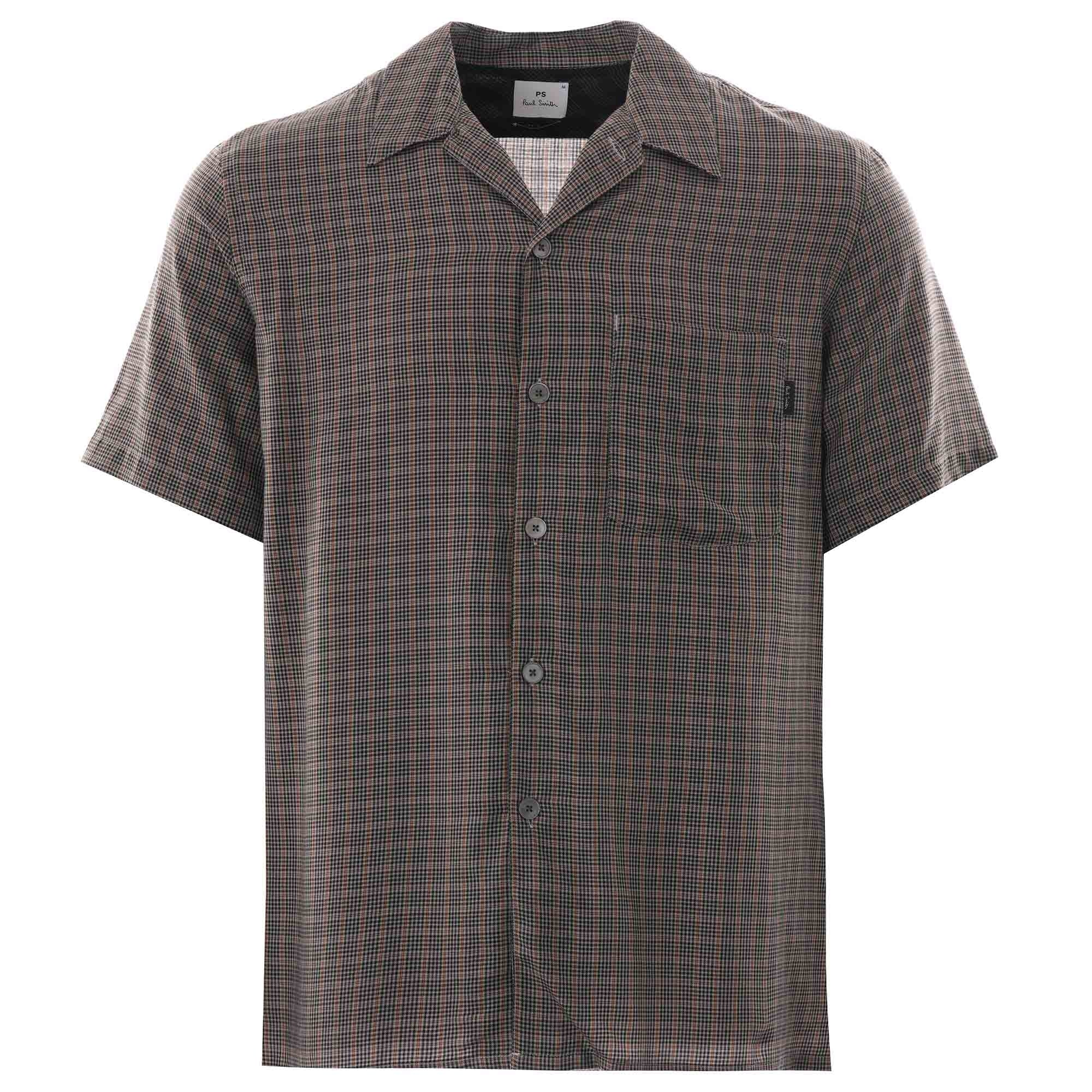Paul Smith Tailored Fit Check Short Sleeve Shirt - Dark Tan