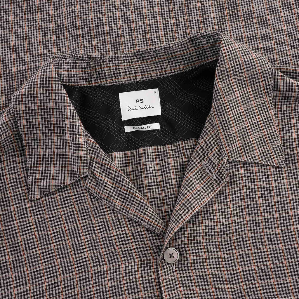 Paul Smith Tailored Fit Check Short Sleeve Shirt - Dark Tan