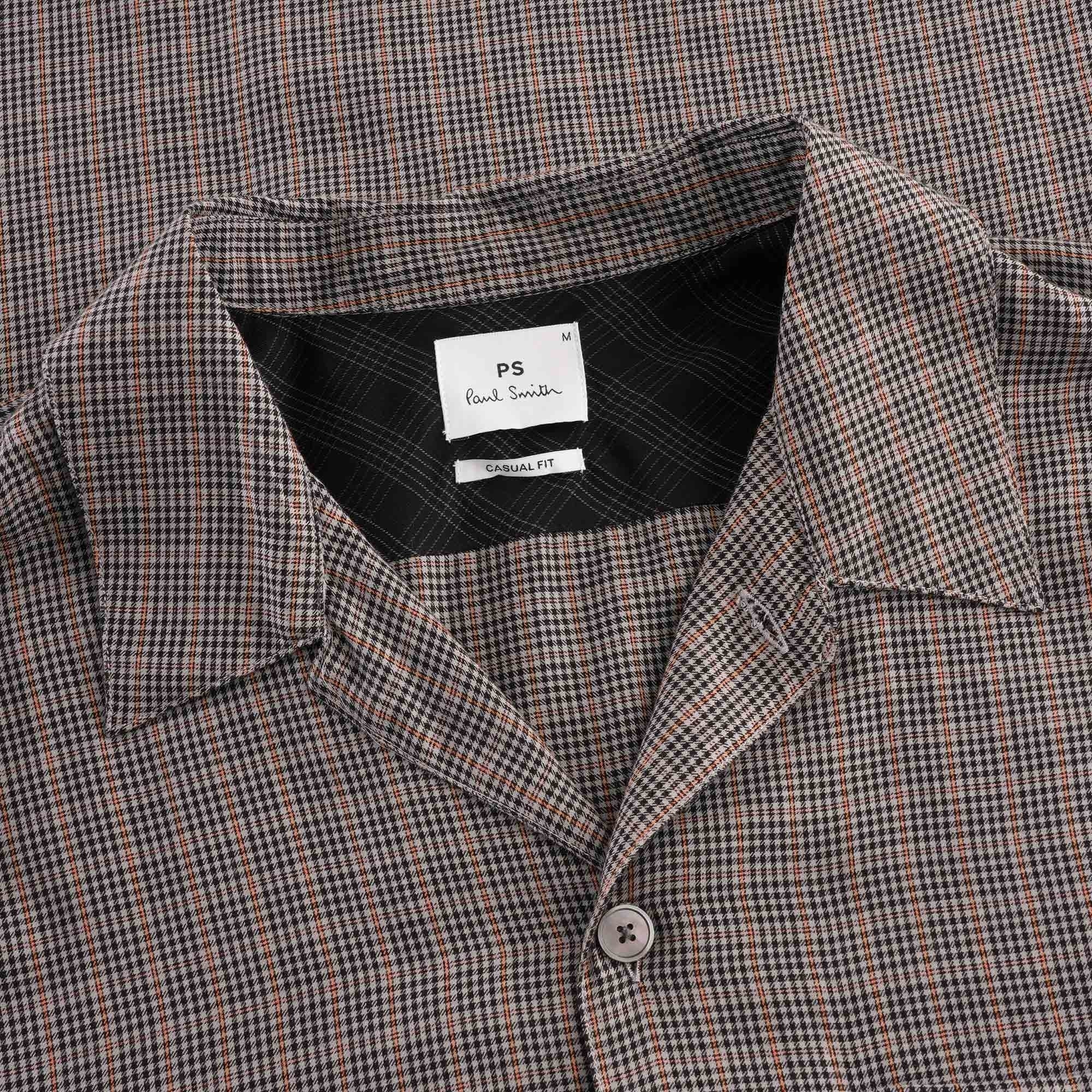 Paul Smith Tailored Fit Check Short Sleeve Shirt - Dark Tan