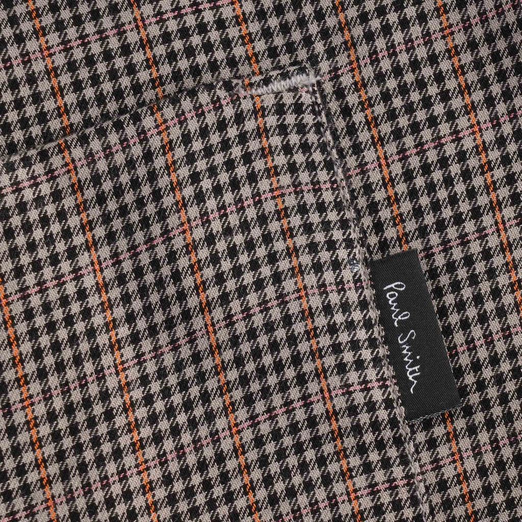 Paul Smith Tailored Fit Check Short Sleeve Shirt - Dark Tan