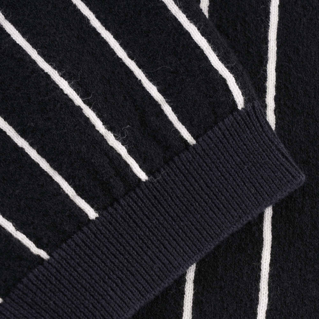 Fred Perry Stripe Knitted Shirt - Navy