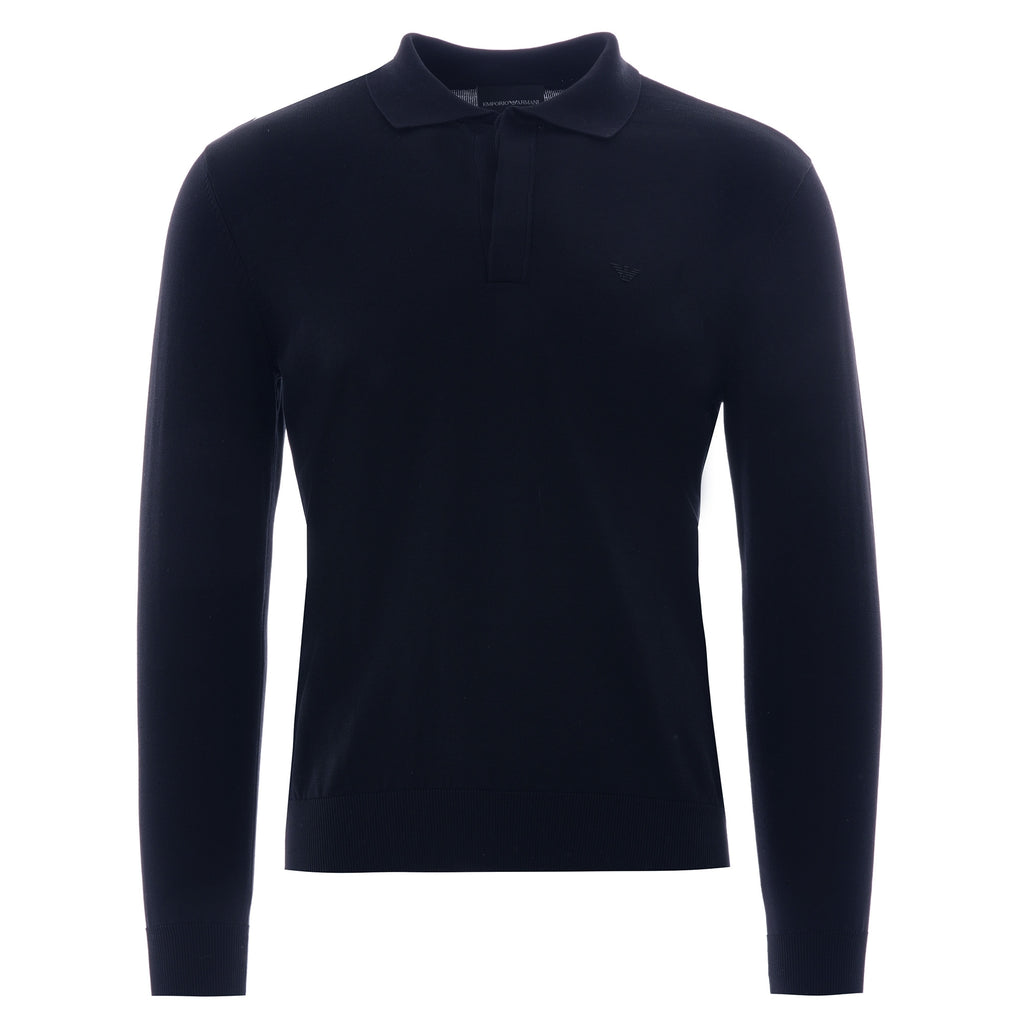 Emporio Armani Knitted Polo - Blue
