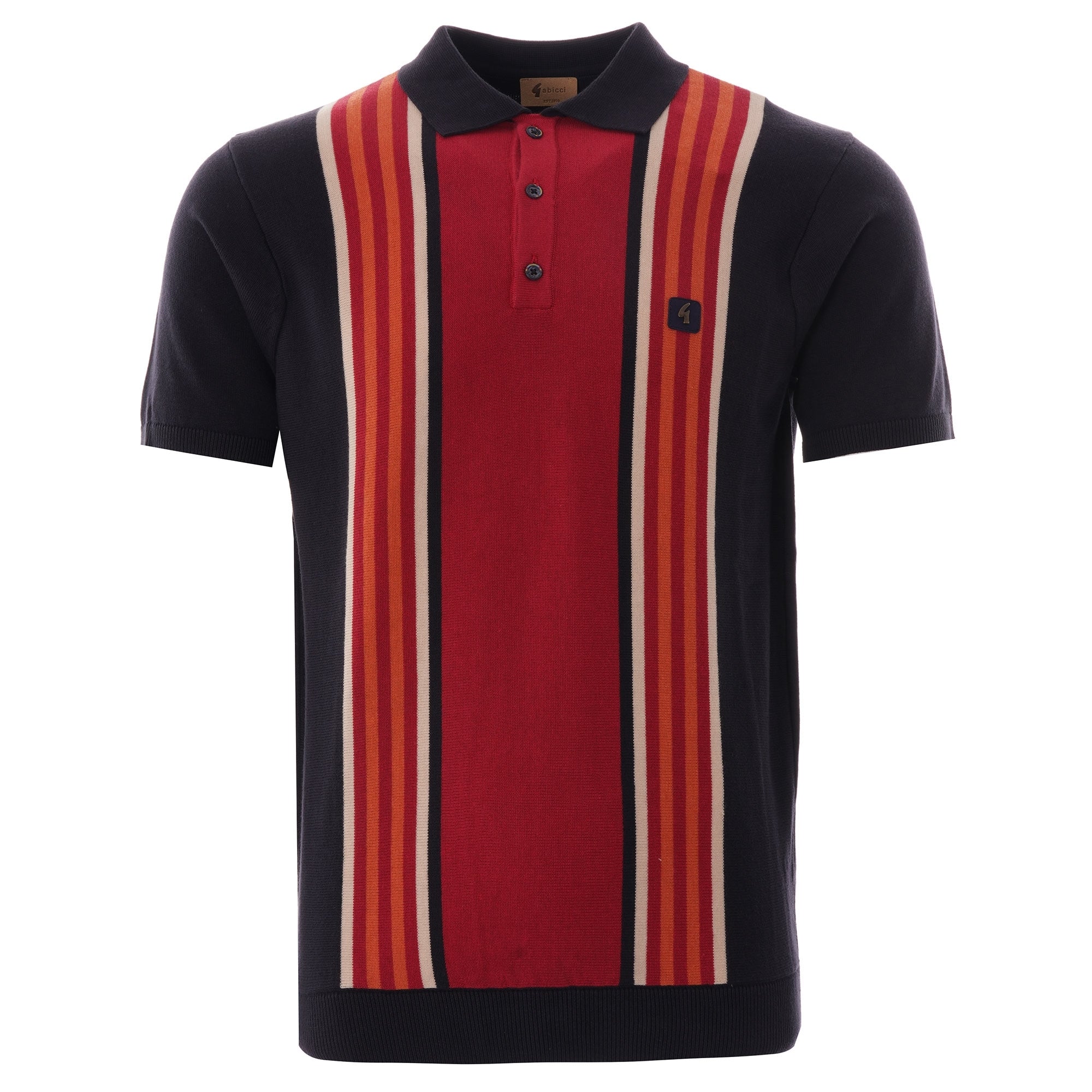 Gabicci Vintage Casbah Multi Stripe Polo - Navy