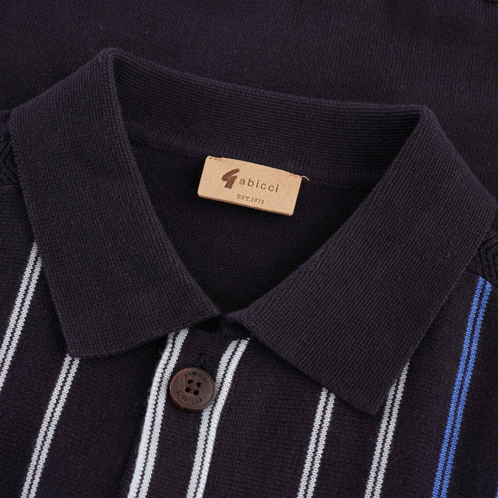 Gabicci Vintage Stripe Button Through Cardigan - Navy
