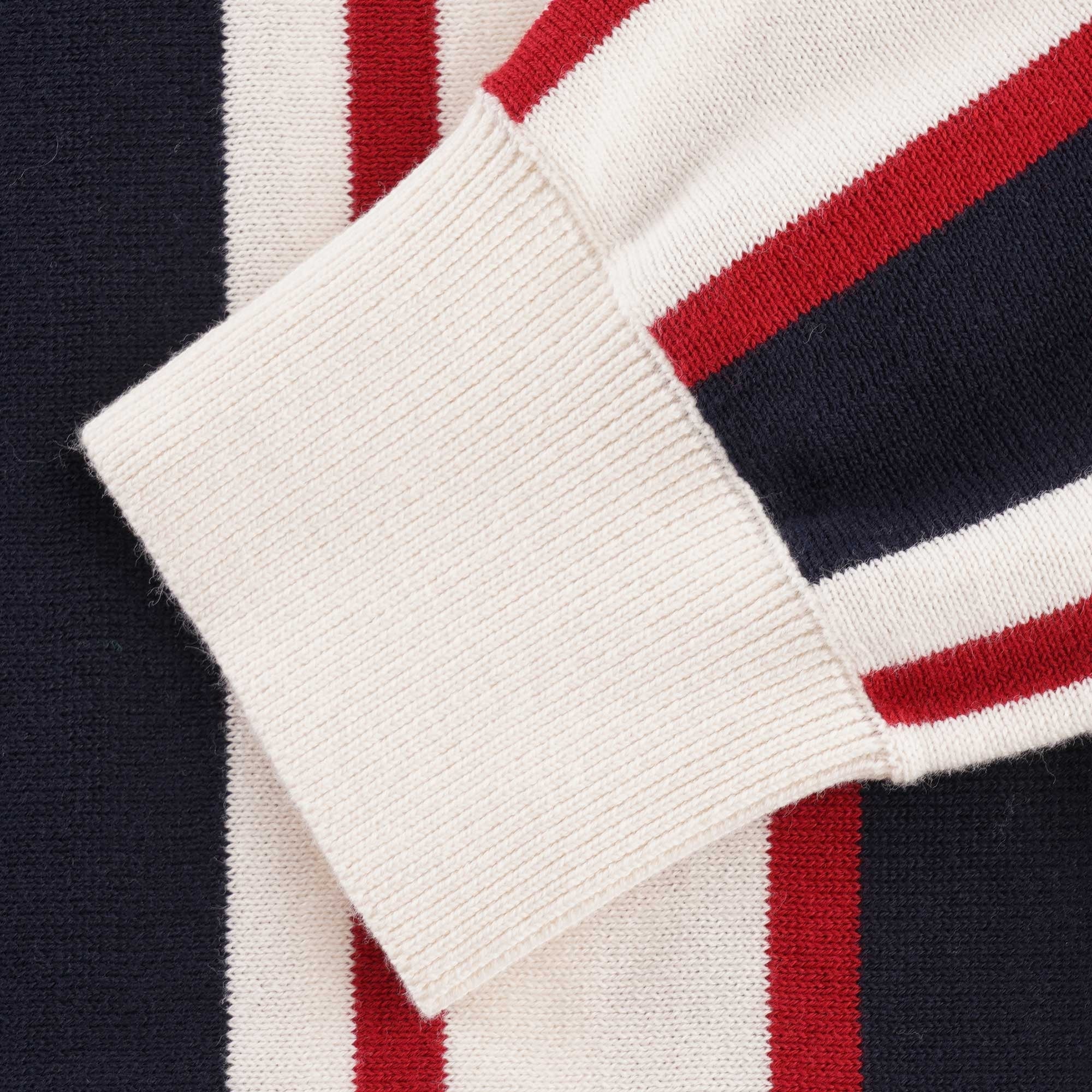 Ben Sherman Mod Stripe Knit Crew Jumper - Ivory