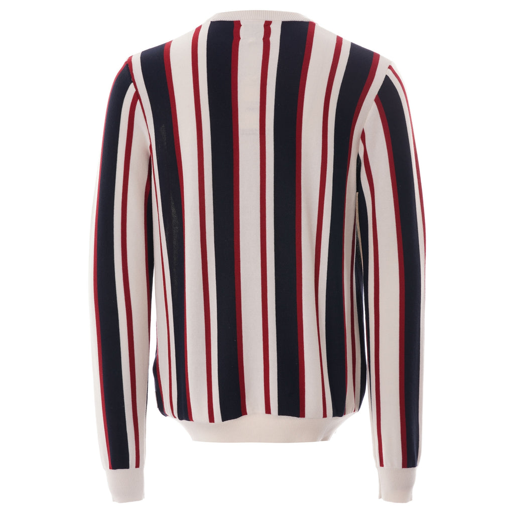 Ben Sherman Mod Stripe Knit Crew Jumper - Ivory