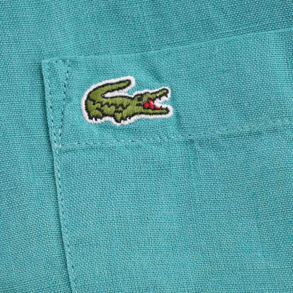 Lacoste Regular Fit Linen Shirt - Turquoise