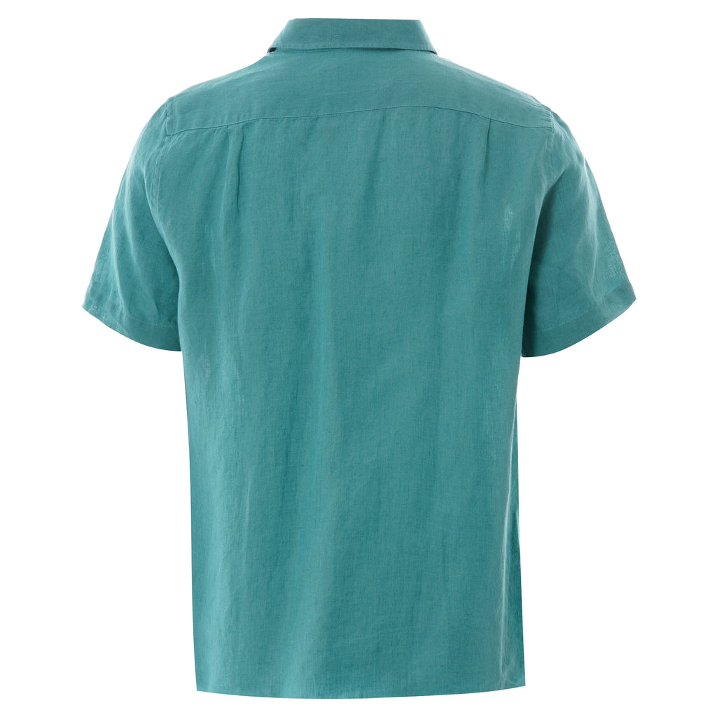 Lacoste Regular Fit Linen Shirt - Turquoise