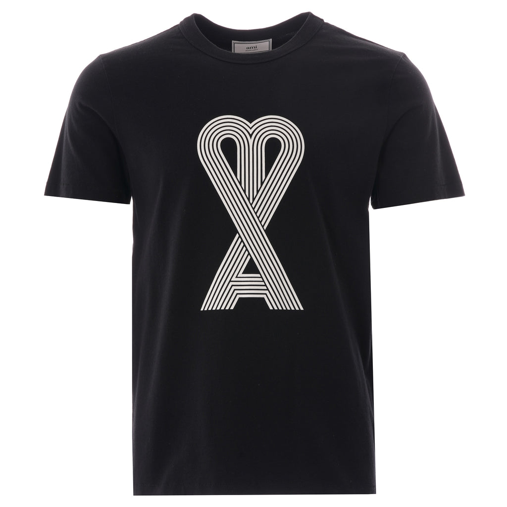 AMI Linear De Coeur T-Shirt - Black