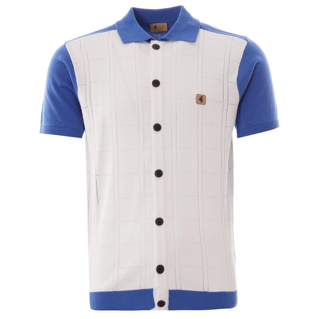 Gabicci Vintage Morgan Airtex Button Through Polo - Cologne