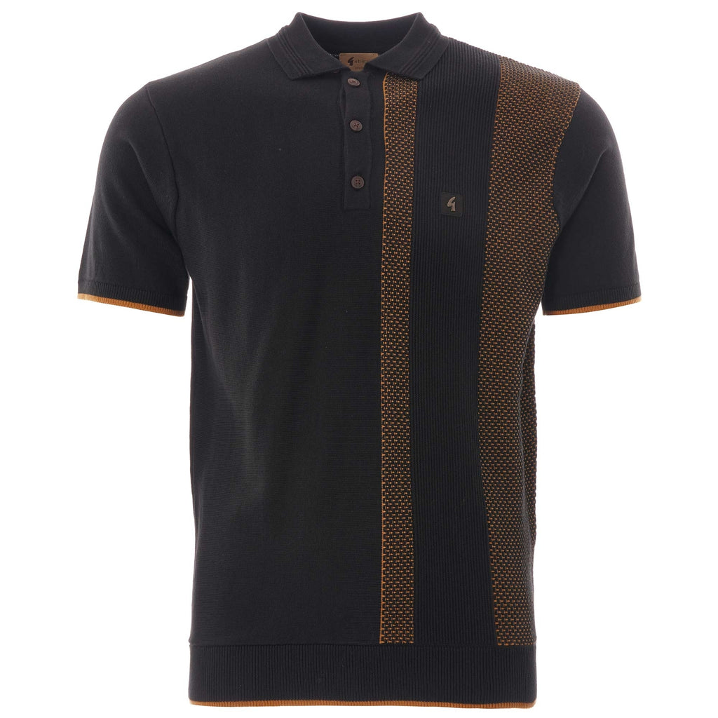 Gabicci Vintage Cariboo Knit Polo - Black