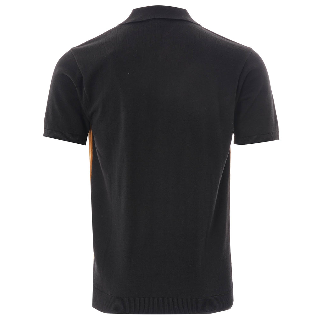 Gabicci Vintage Morgan Airtex Button Through Polo - Black