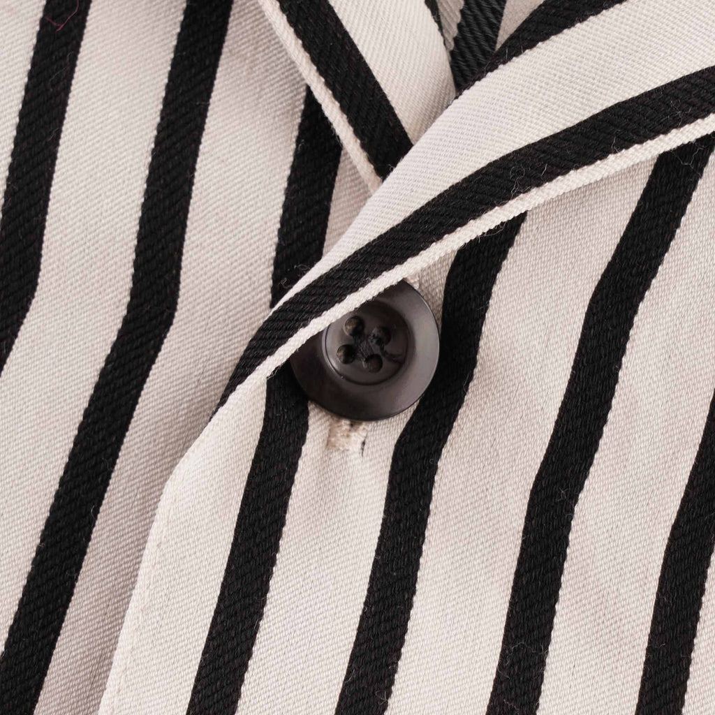 AMI Striped Short Sleeve Shirt - White/Black