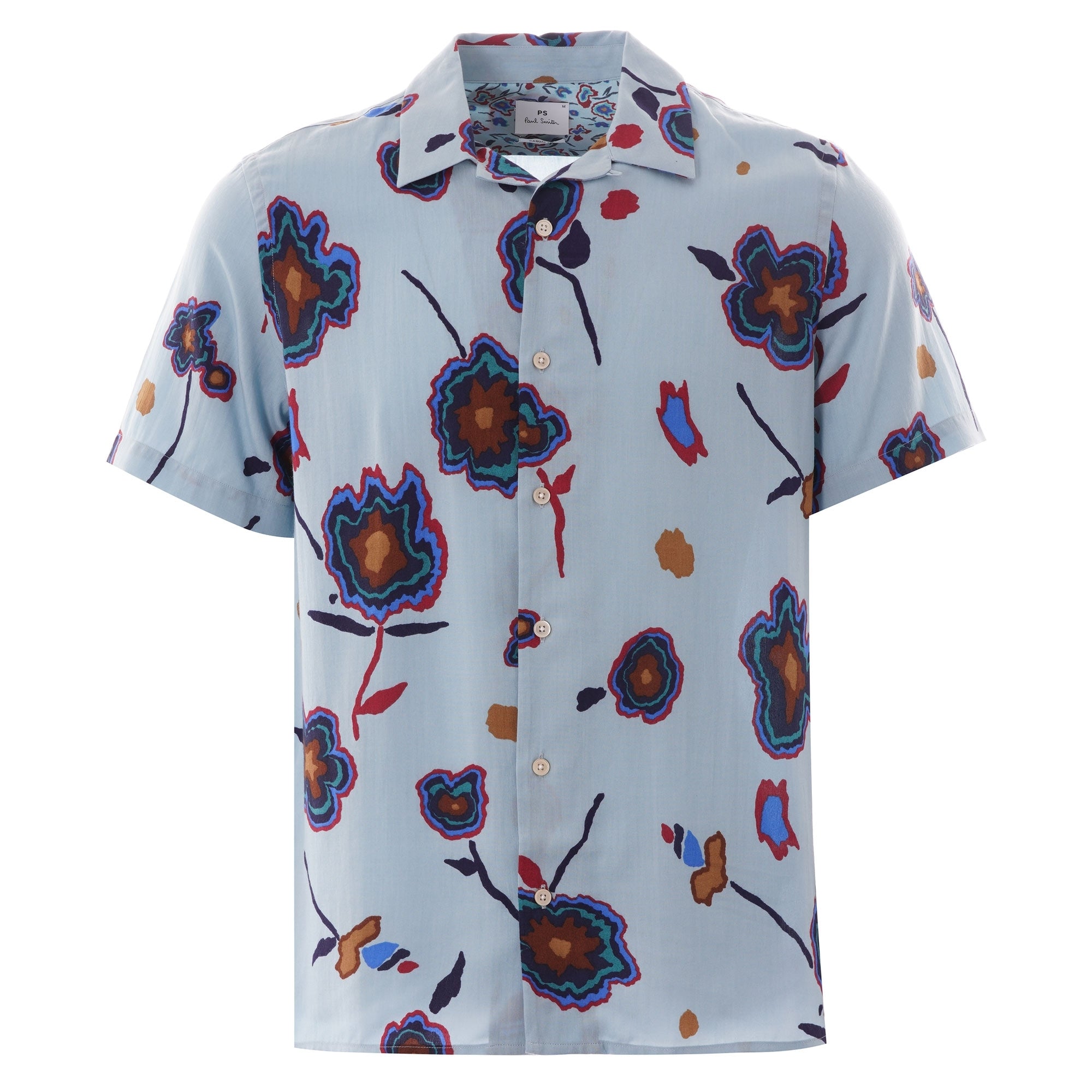 Paul Smith Heat Map Floral Short Sleeve Shirt -  Blue