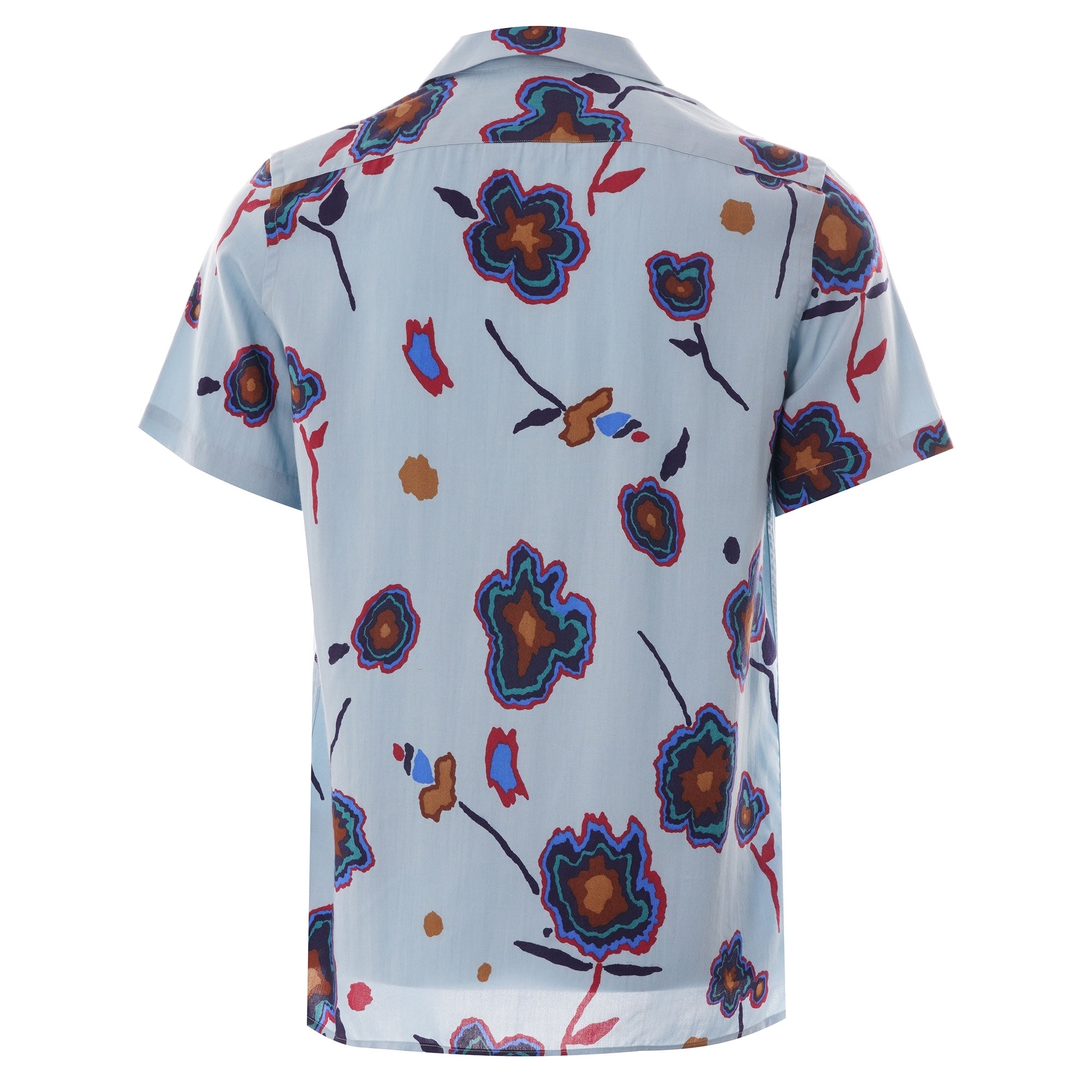 Paul Smith Heat Map Floral Short Sleeve Shirt -  Blue