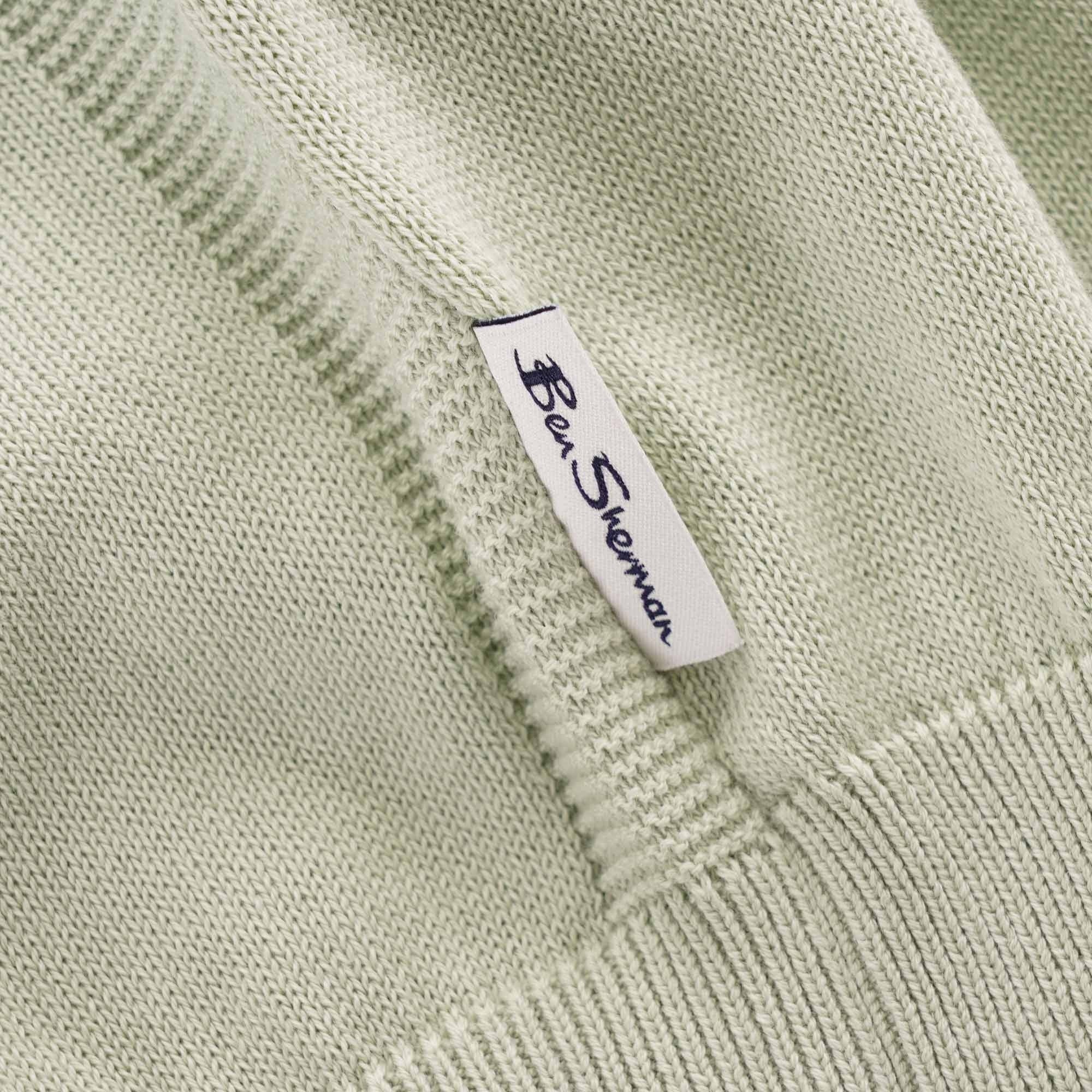 Ben Sherman Signature Knitted Cotton Short Sleeve Polo - Light Green