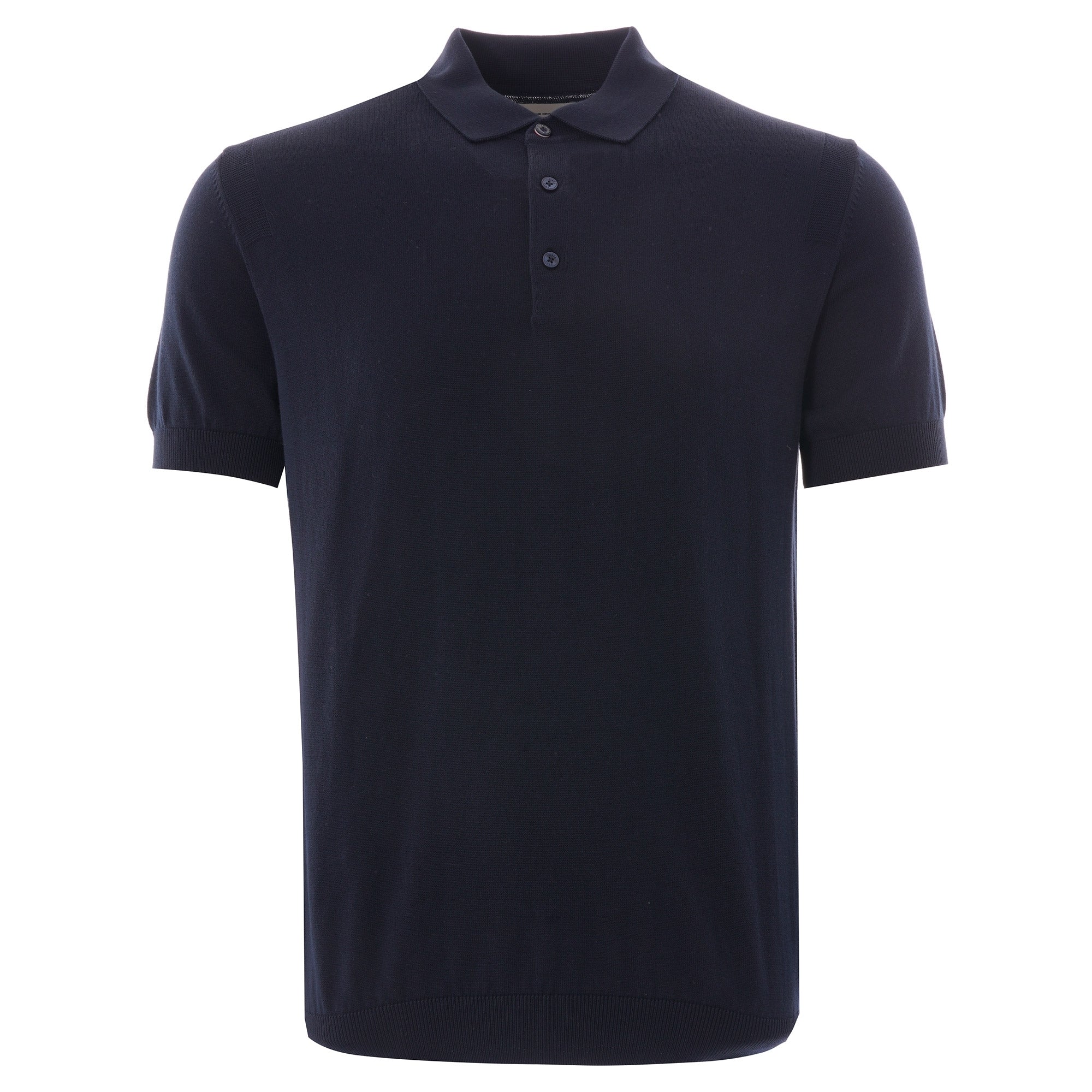 Ben Sherman Signature Knitted Cotton Short Sleeve Polo - Dark Navy