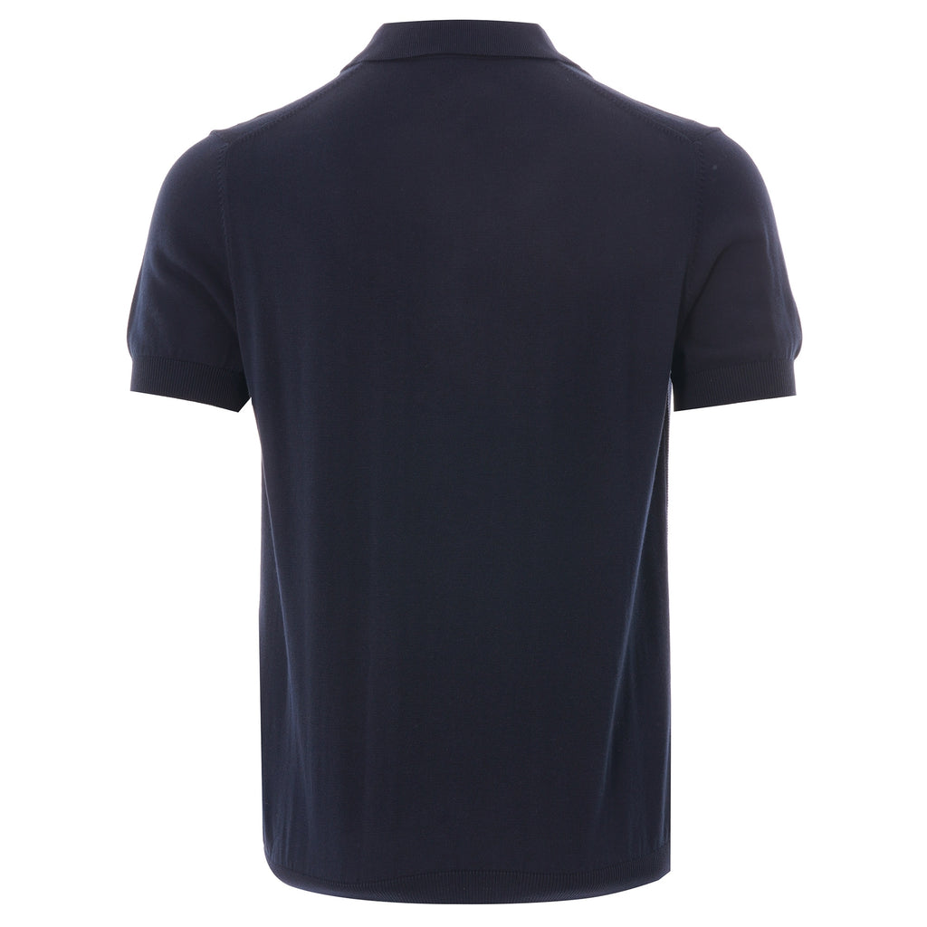 Ben Sherman Signature Knitted Cotton Short Sleeve Polo - Dark Navy