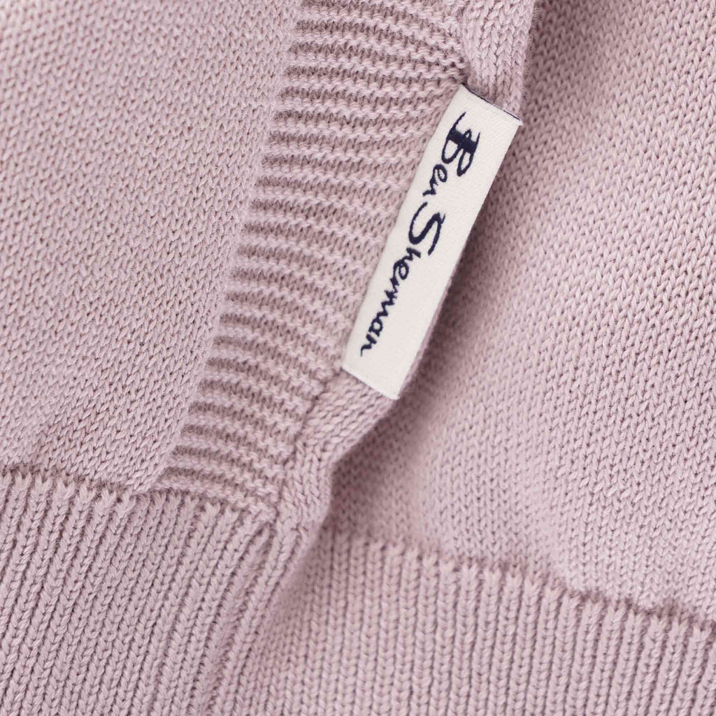 Ben Sherman Signature Knitted Cotton Short Sleeve Polo - Lilac