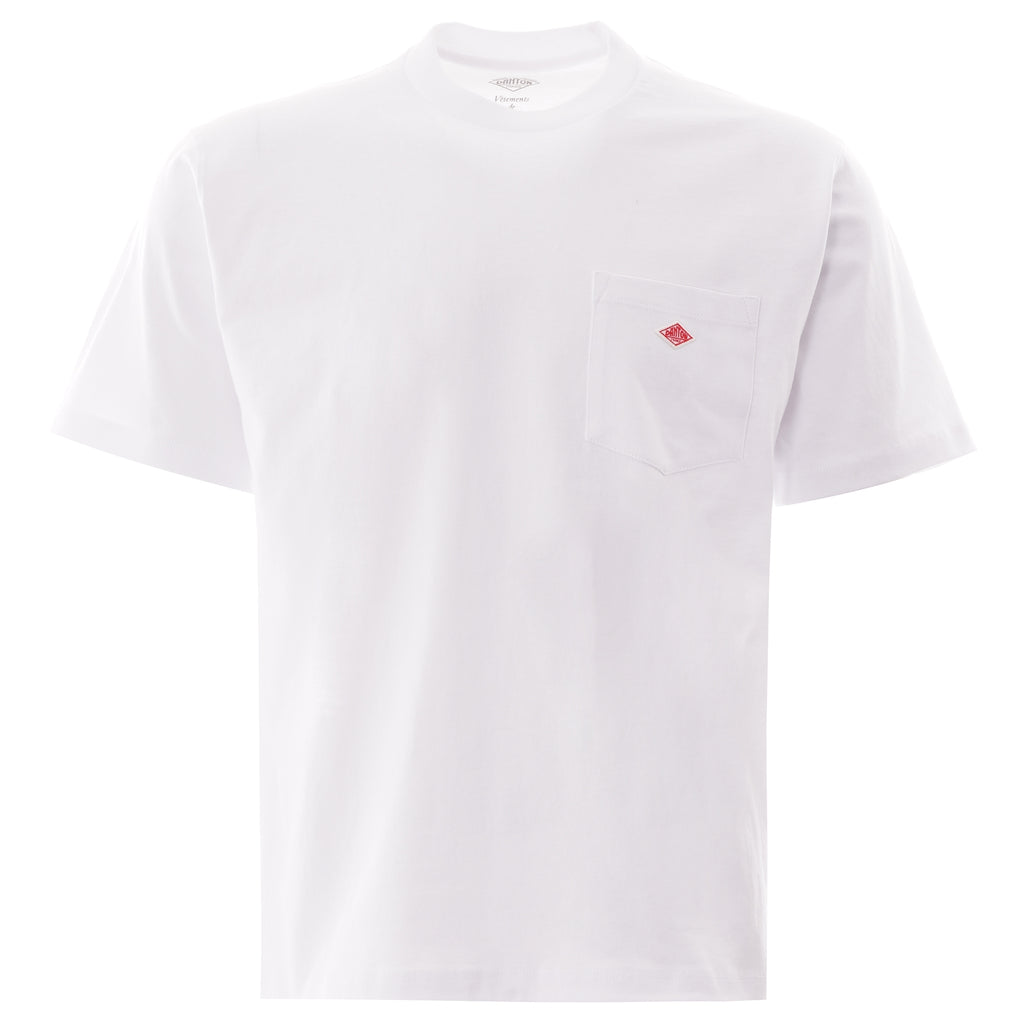 Danton T-Cloth Cotton Pocket Logo Tee - White