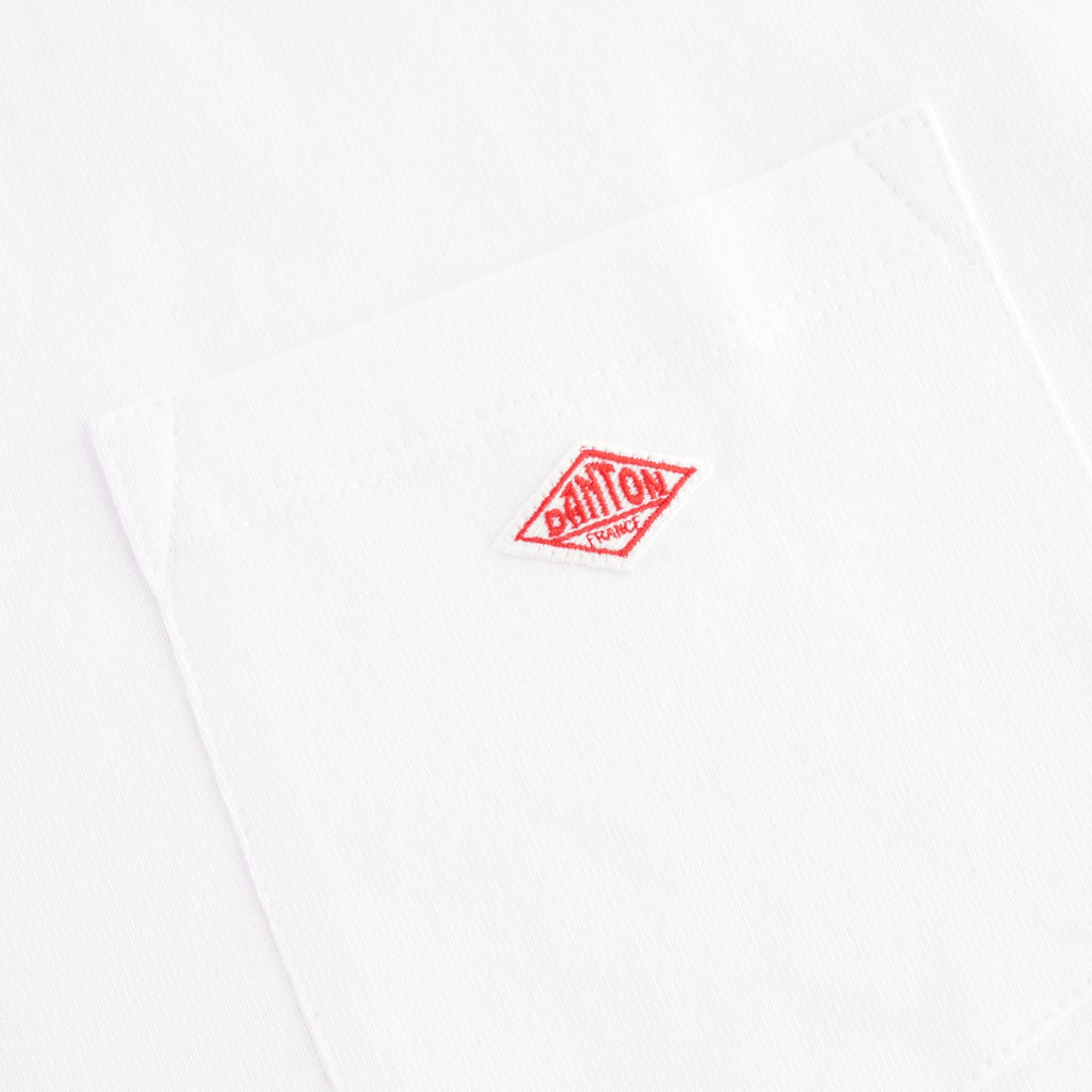 Danton T-Cloth Cotton Pocket Logo Tee - White