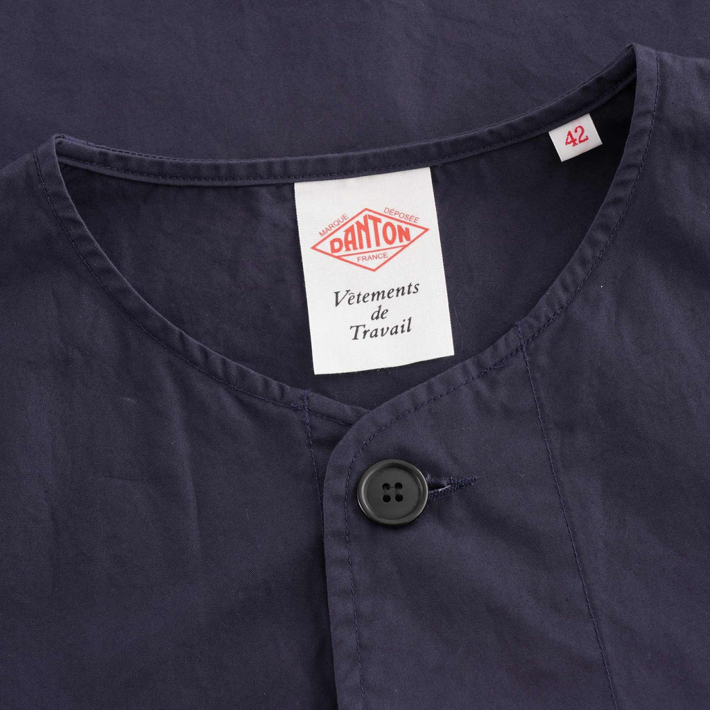 Danton Down Proof Collarless Jacket - Navy