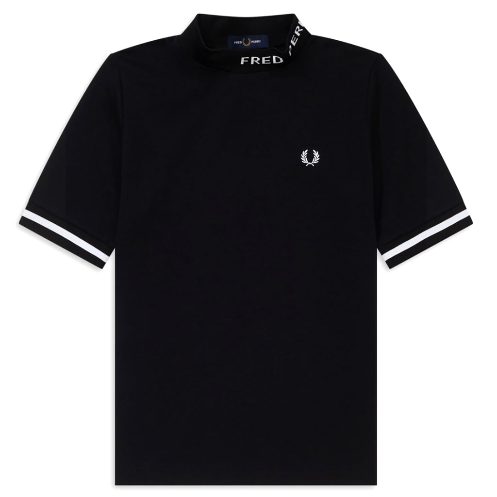 Fred Perry Womens High Neck T-Shirt - Black