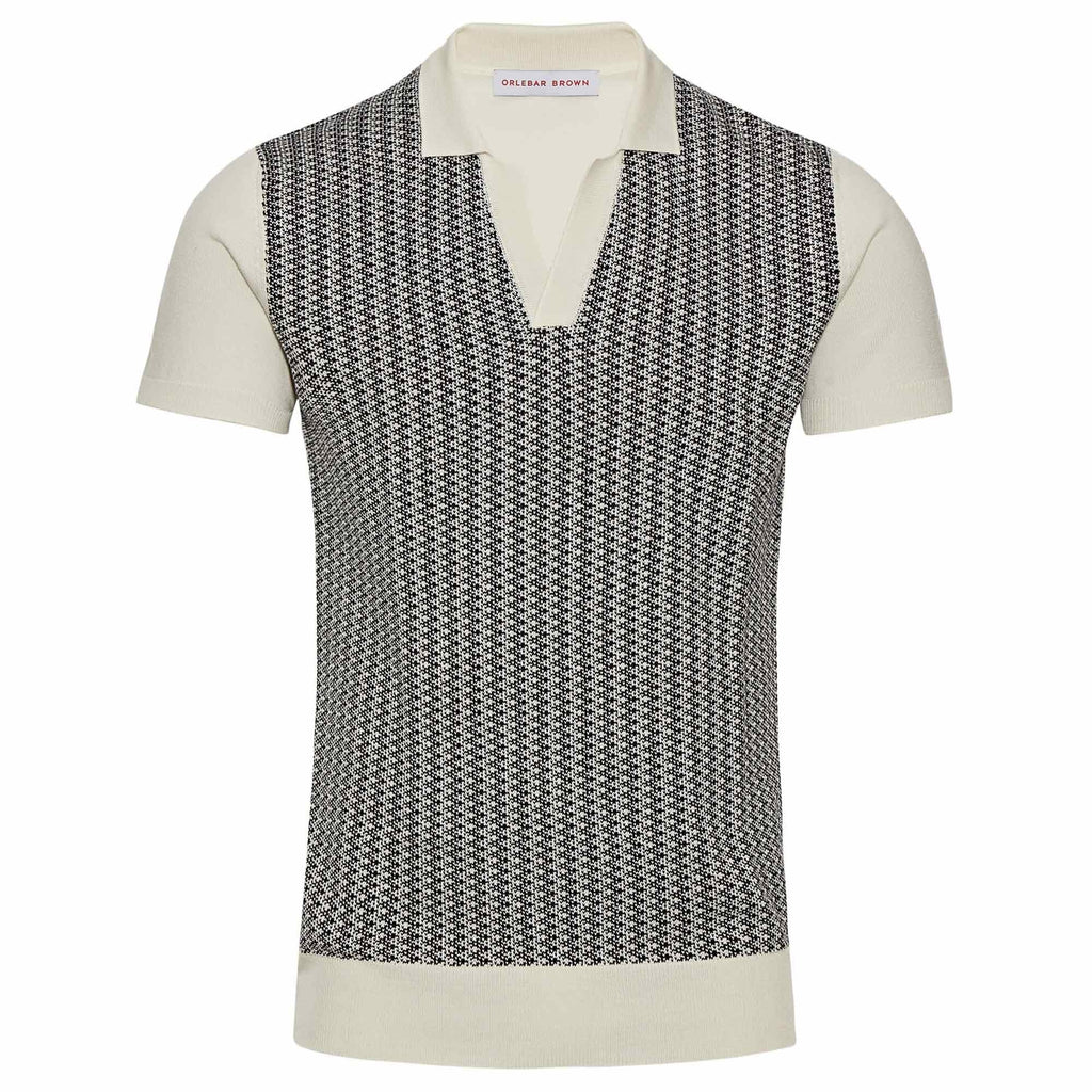 Orlebar Brown Horton X Carmel Knitted Resort Polo - Navy/Cloud