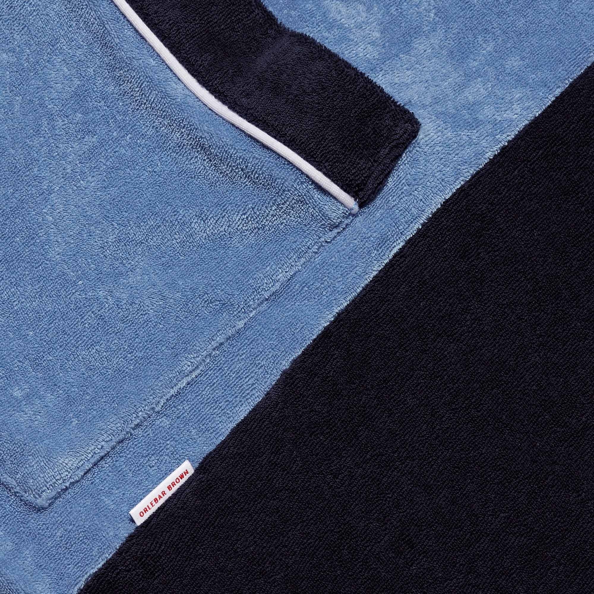 Orlebar Brown Travis Towelling Button Through Polo - Navy/Sea