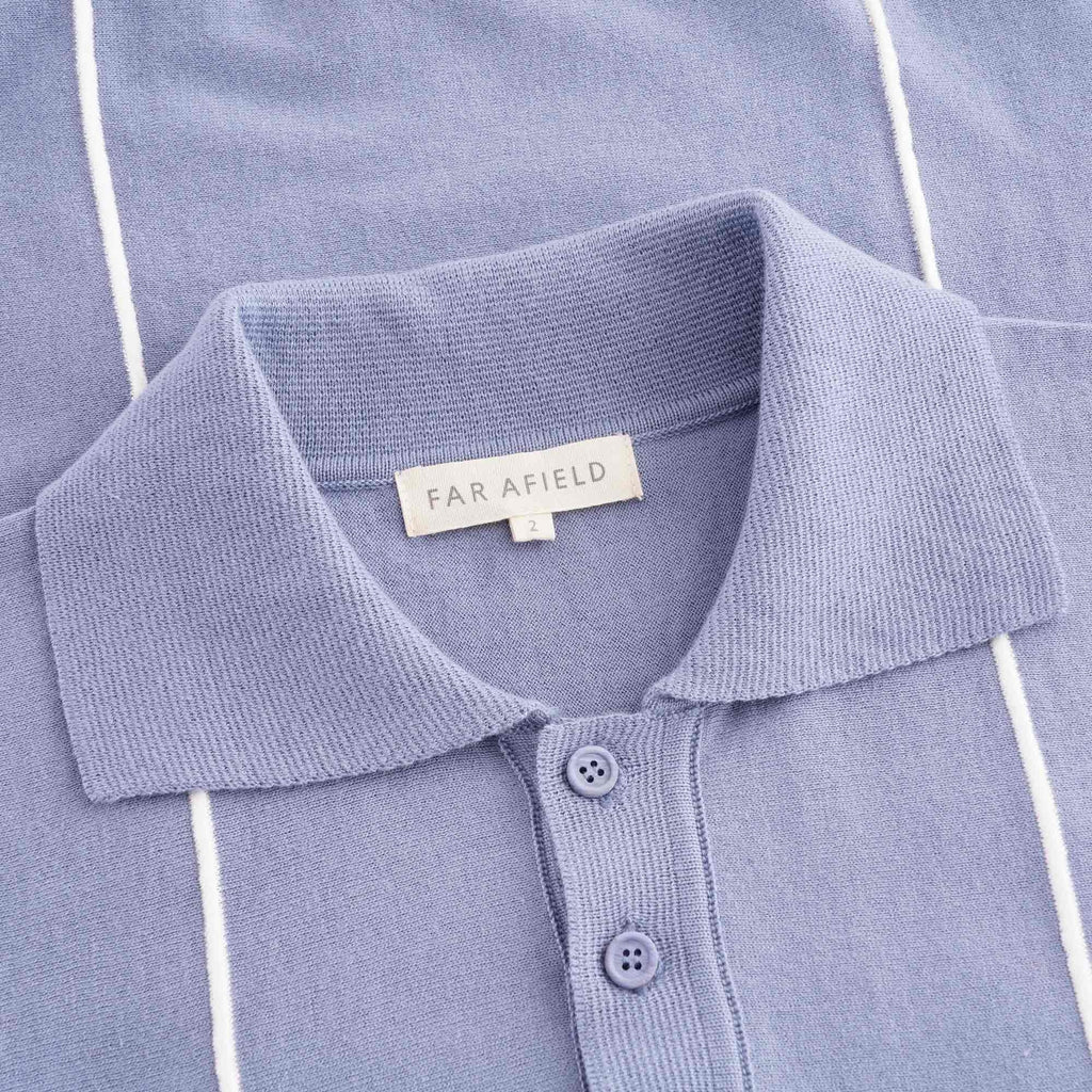 Far Afield Alfaro Short Sleeve Polo - Stonewash Blue