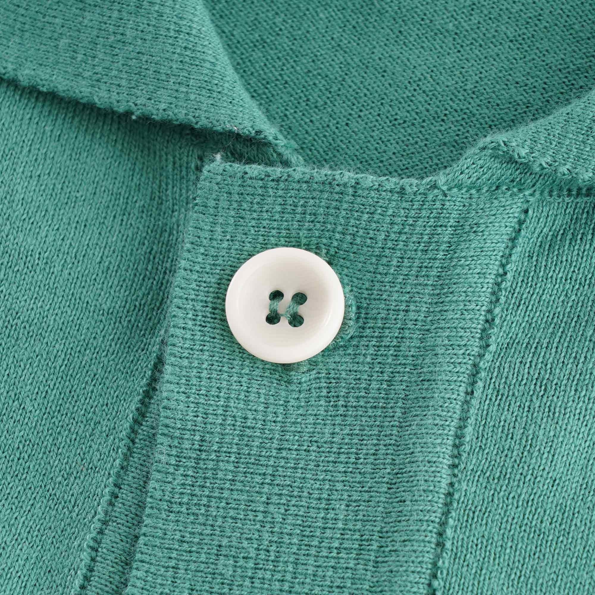 Far Afield Errol Short Sleeve Button Through Polo - Bottle Green