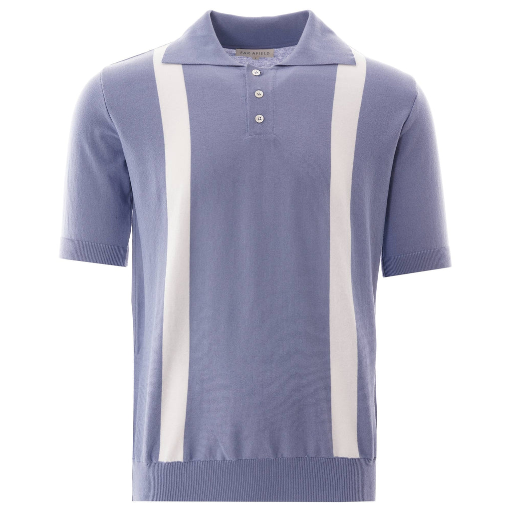 Far Afield Cole Duo Short Sleeve Polo - Stonewash Blue