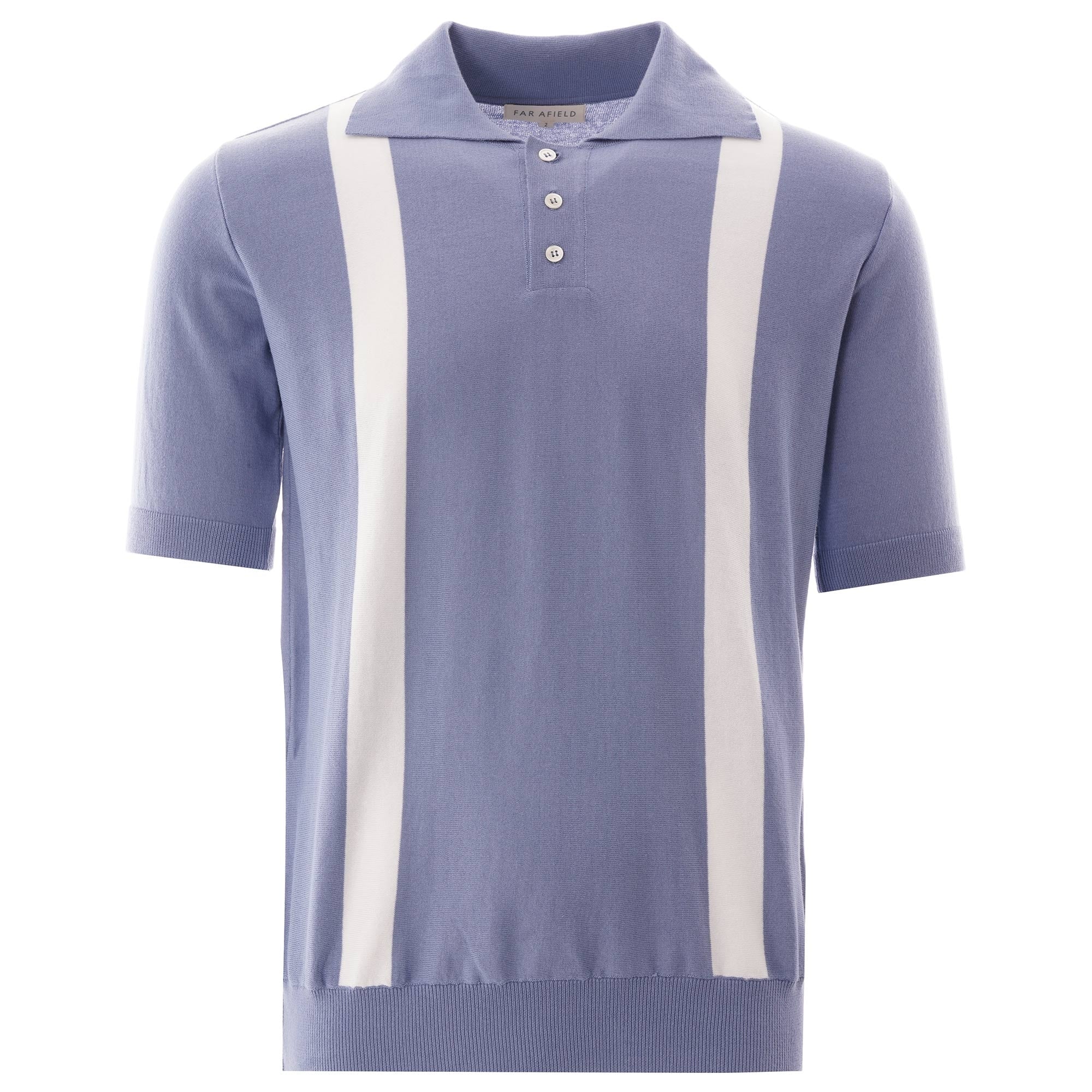 Far Afield Cole Duo Short Sleeve Polo - Stonewash Blue