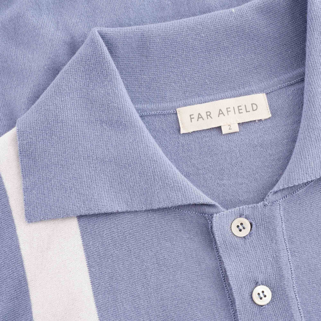 Far Afield Cole Duo Short Sleeve Polo - Stonewash Blue