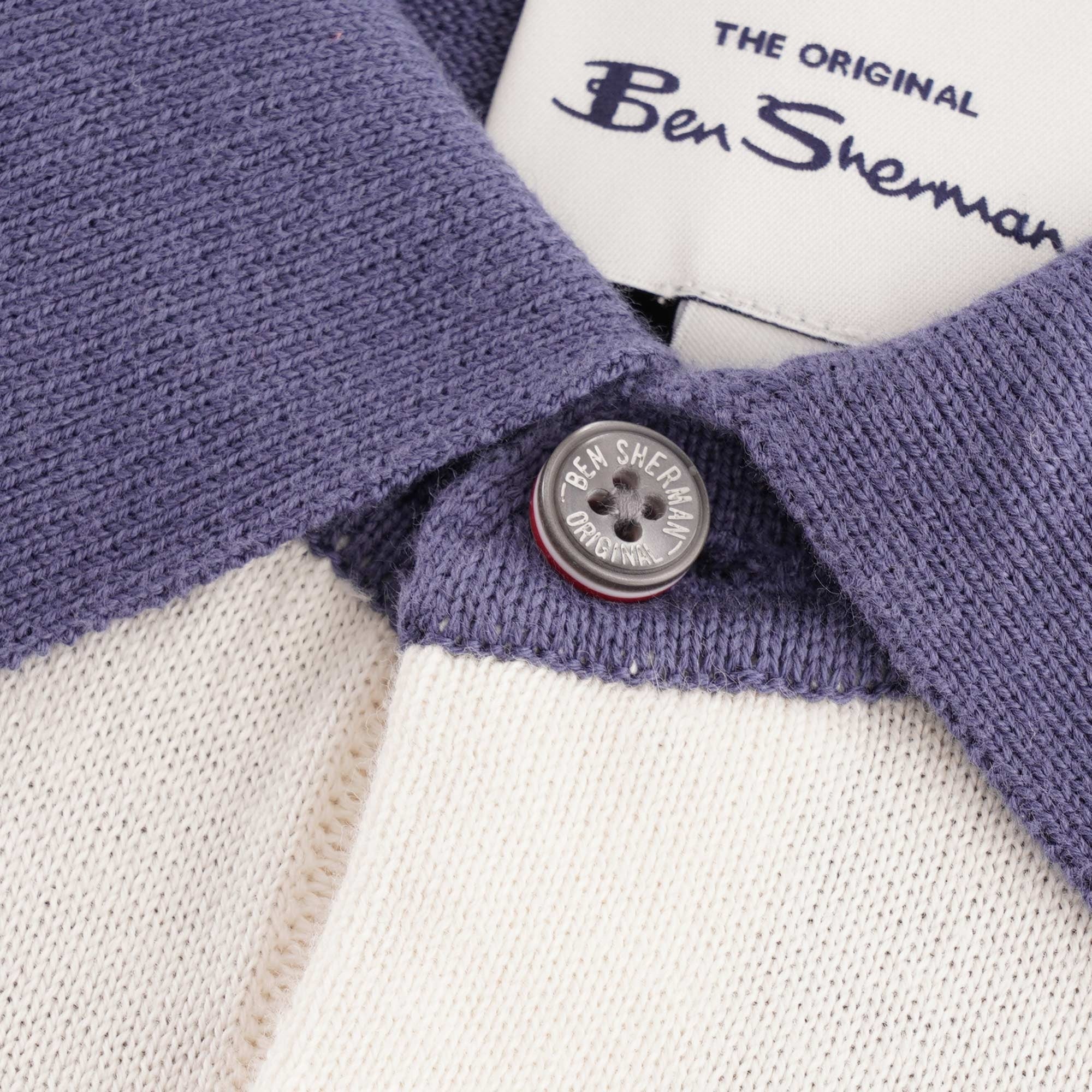 Ben Sherman Colour Block Knit Polo - Indigo