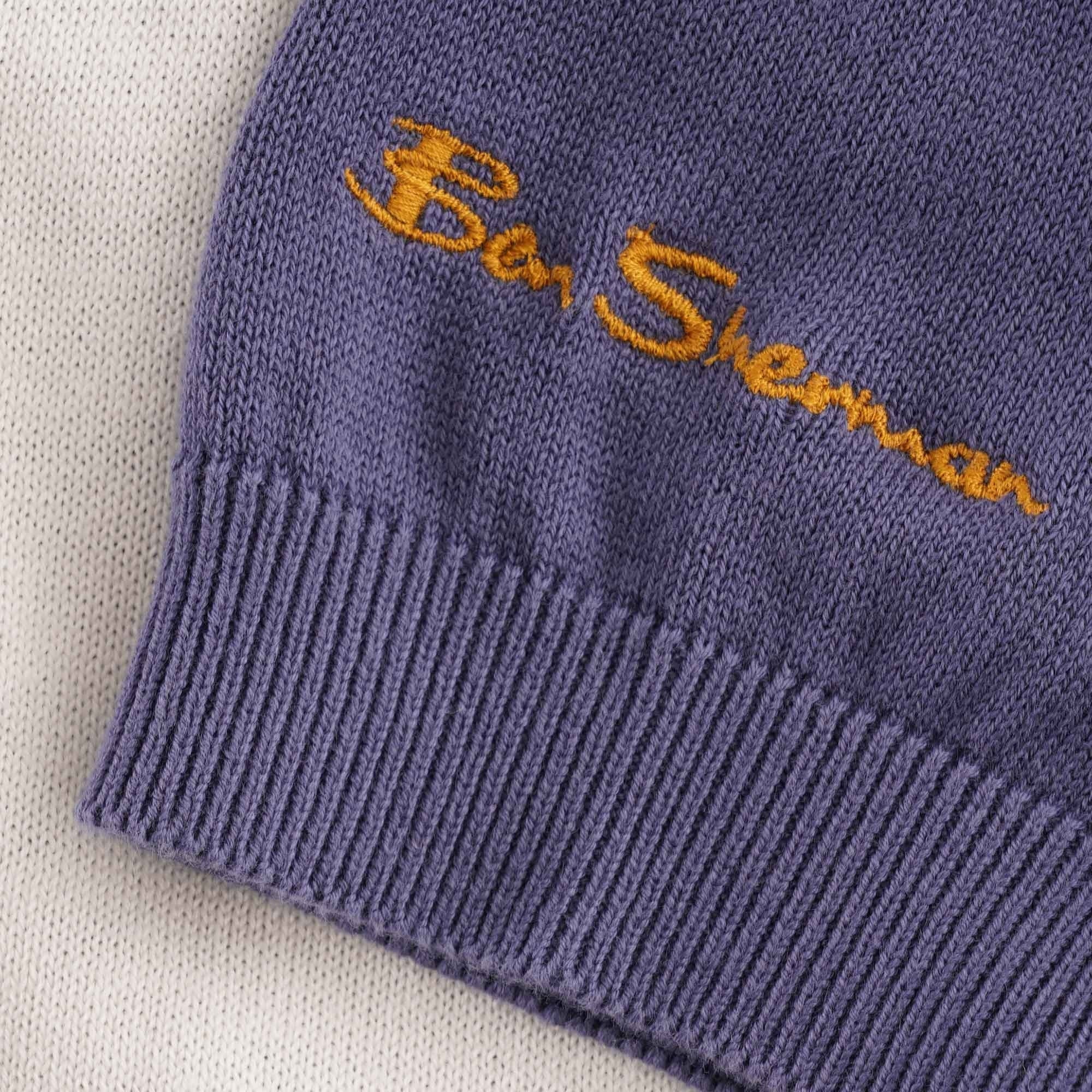 Ben Sherman Colour Block Knit Polo - Indigo