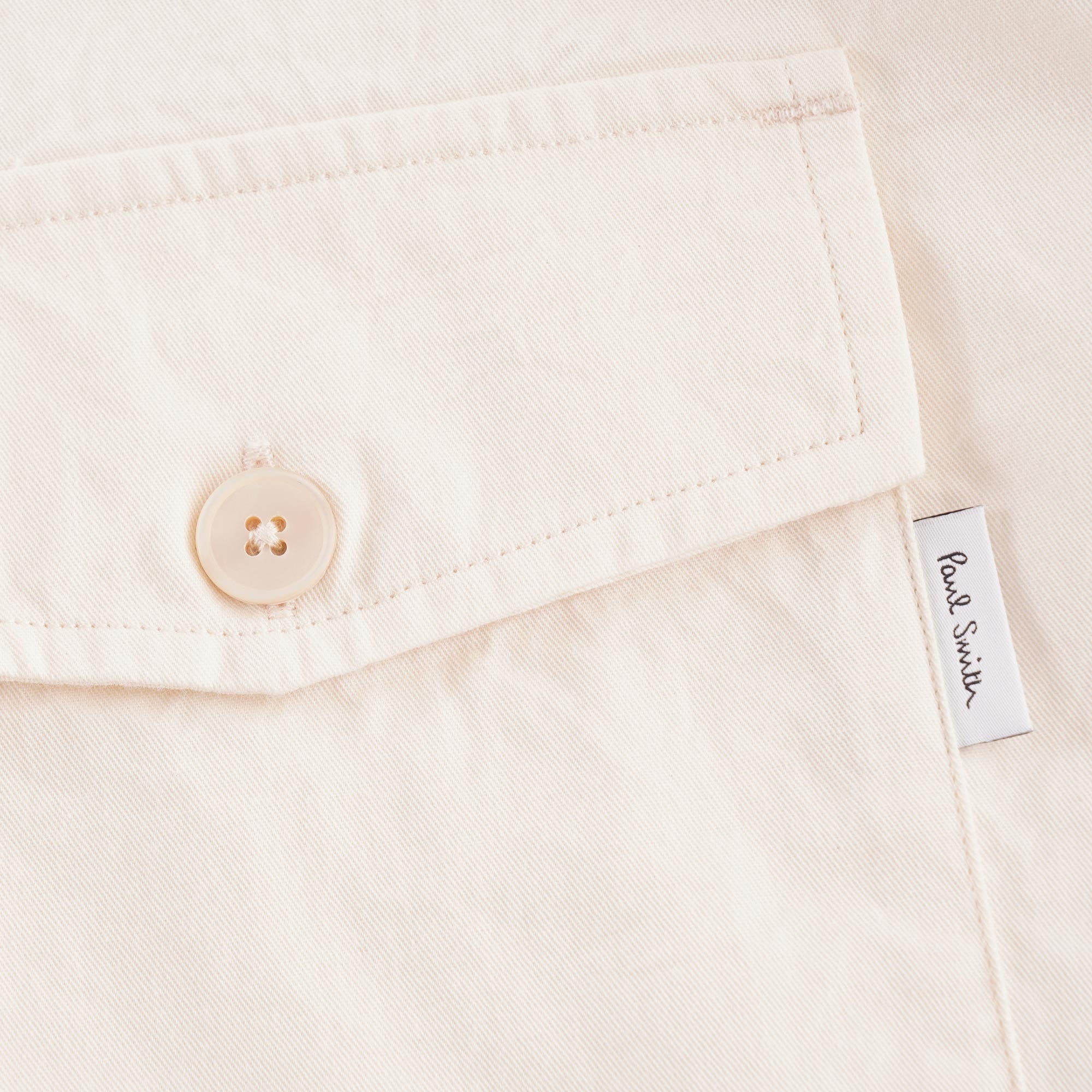 Paul Smith Garment Dyed Pocket Overshirt - Ivory