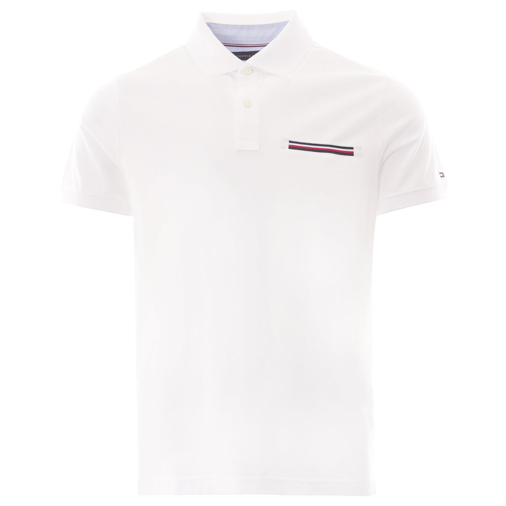 Tommy Hilfiger Signature Chest Pocket Polo - White