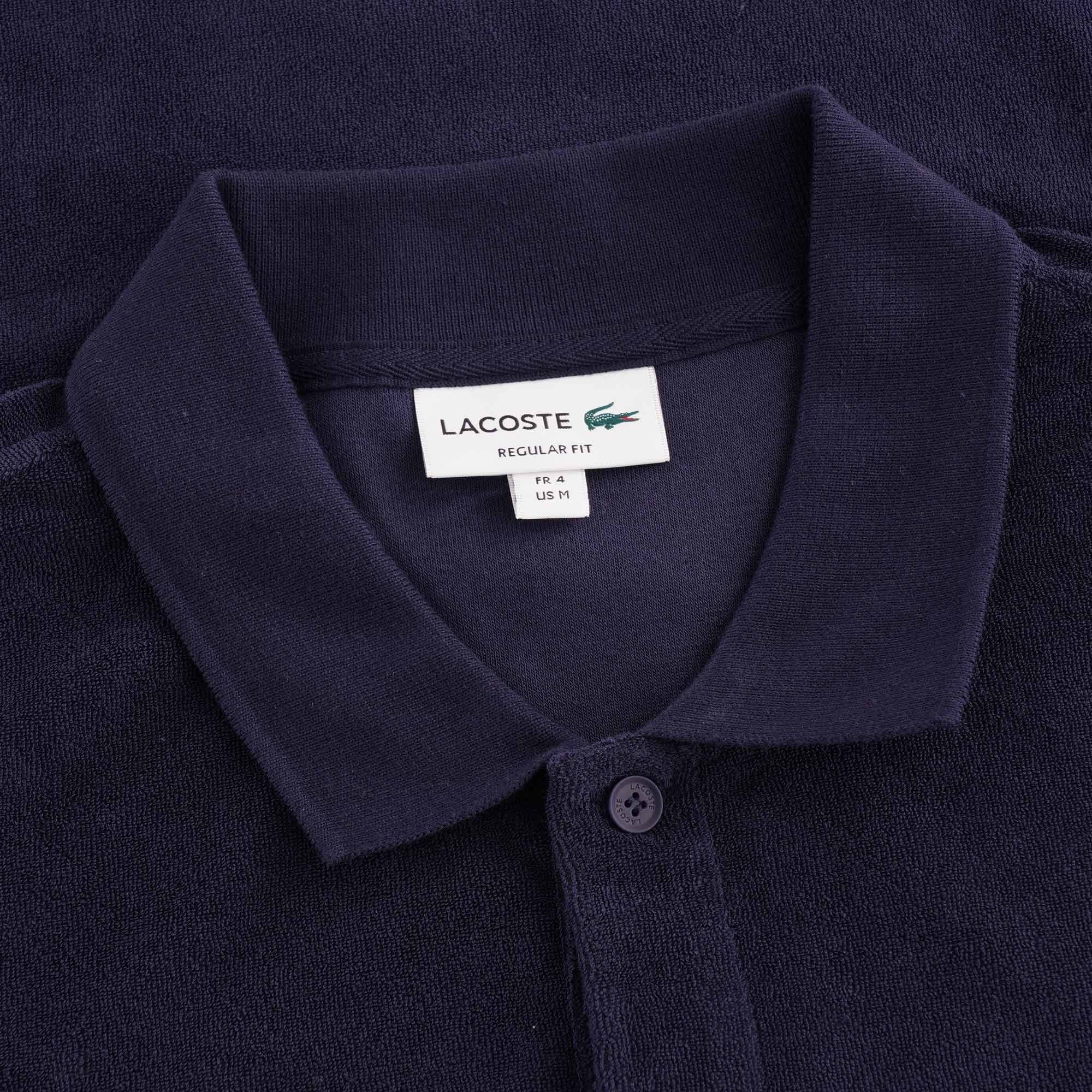 Lacoste Cotton Fleece Blend Regular Fit Polo Shirt - Navy