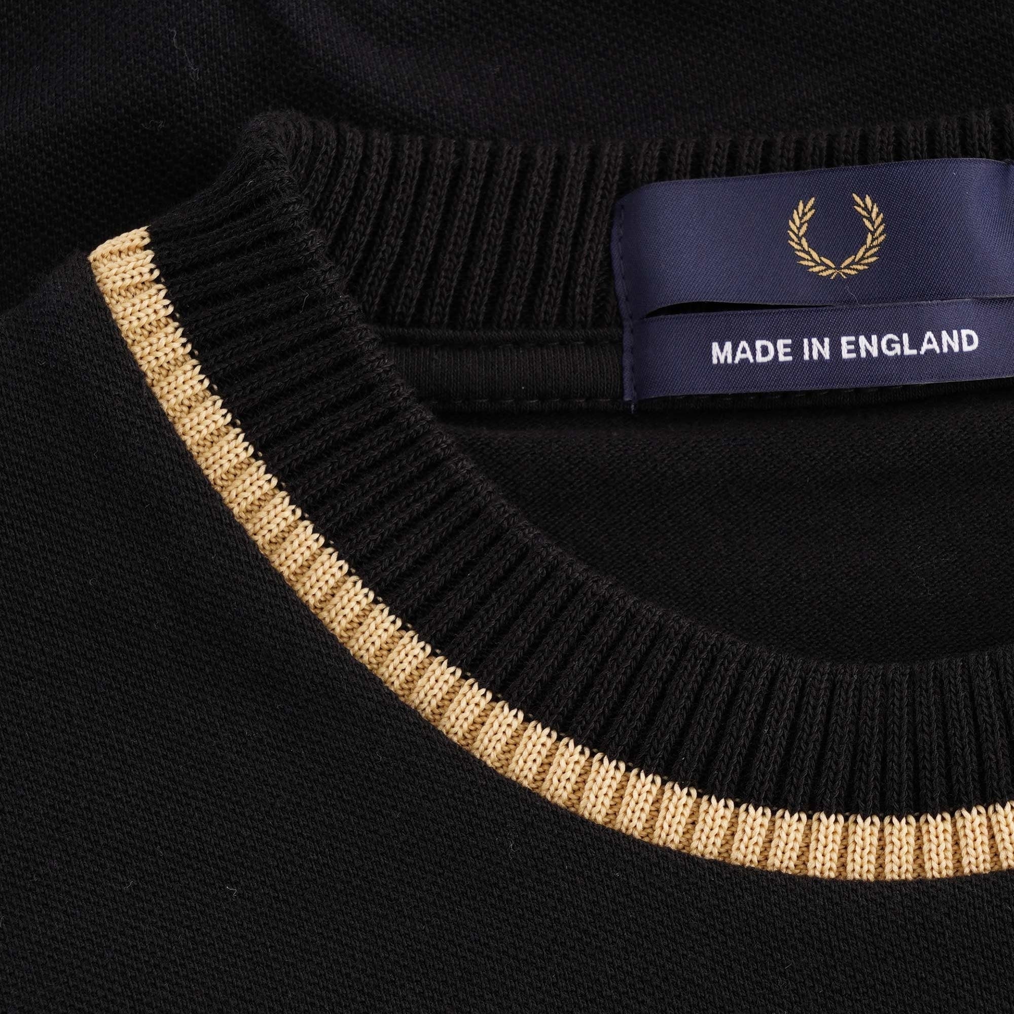 Fred Perry Reissues Crew Neck Piqu  T-Shirt - Black/Champ