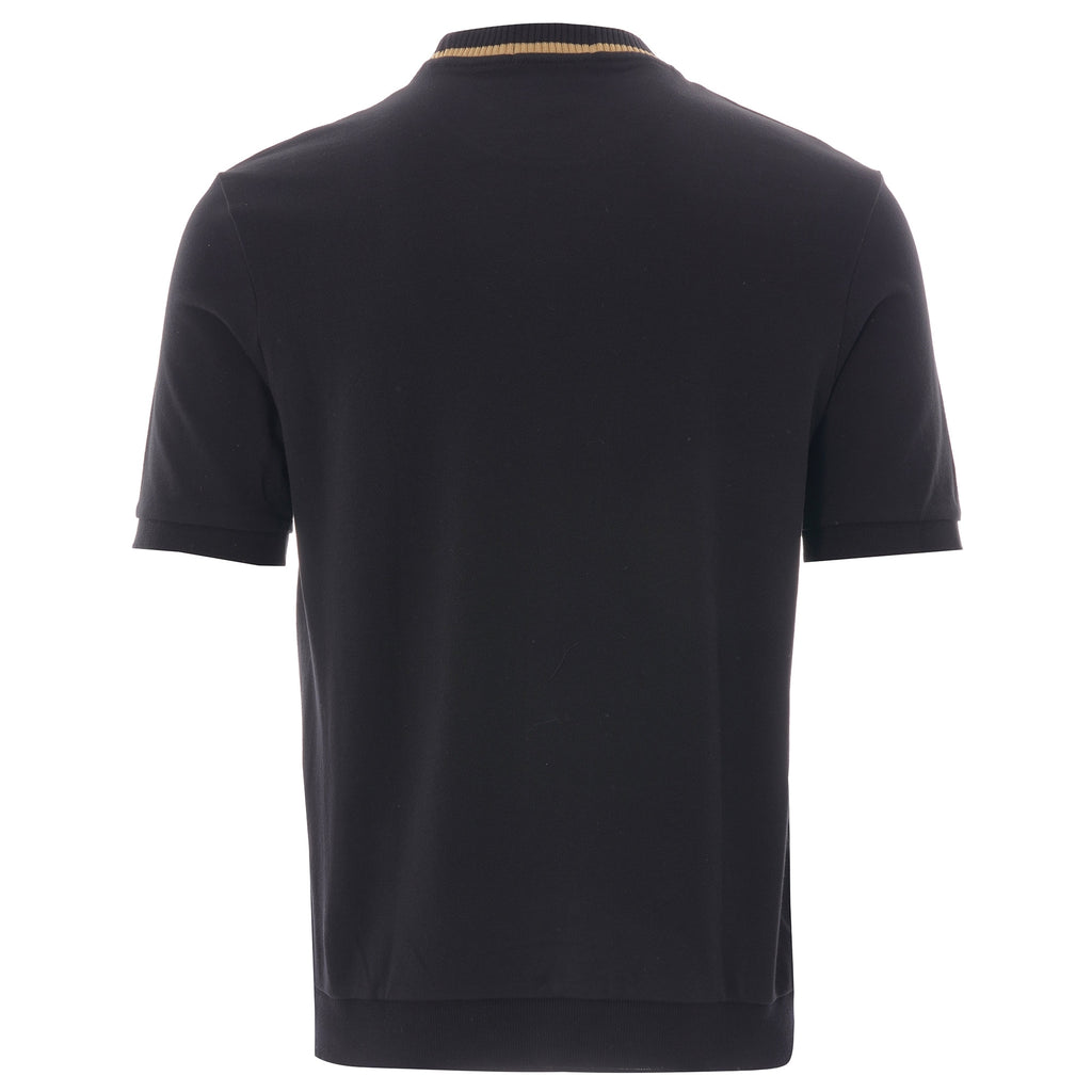 Fred Perry Reissues Crew Neck Piqu  T-Shirt - Black/Champ
