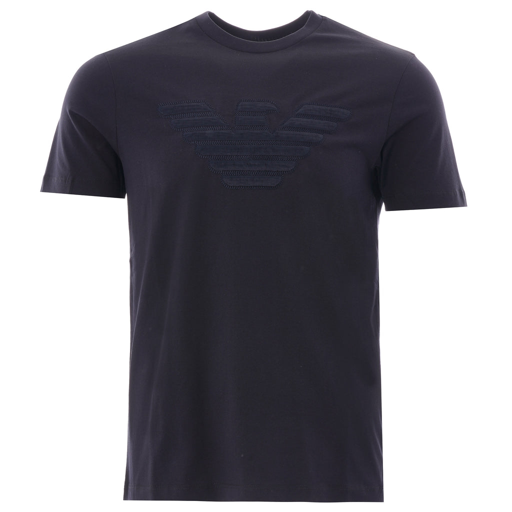 Emporio Armani Mercerised Jersey Embroidered Eagle T-shirt - Blu Navy