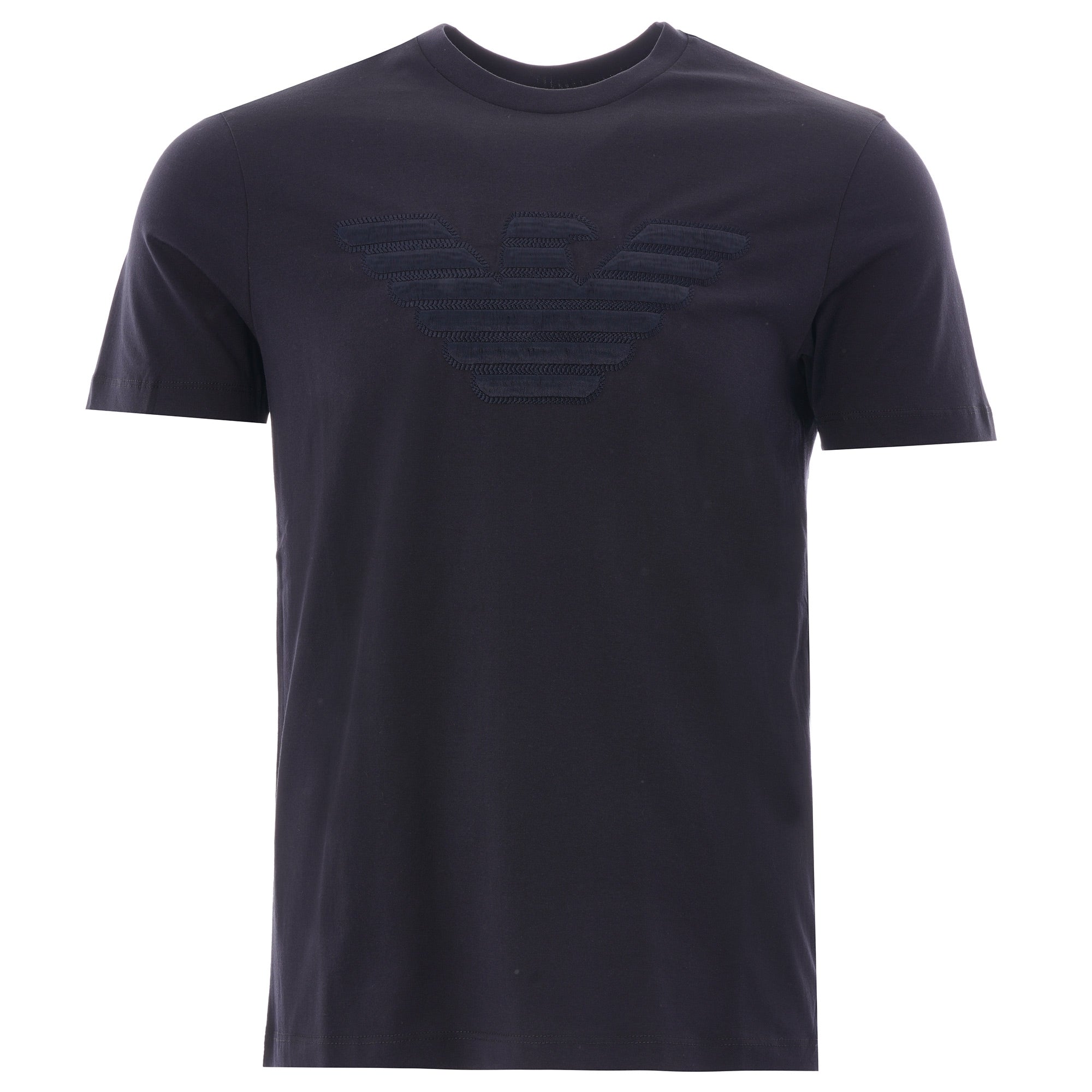 Emporio Armani Mercerised Jersey Embroidered Eagle T-shirt - Blu Navy