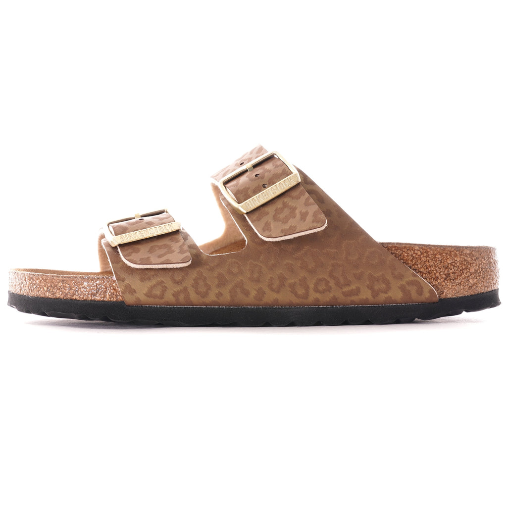 Birkenstock Womens Birko-Flor - Leopard Gold