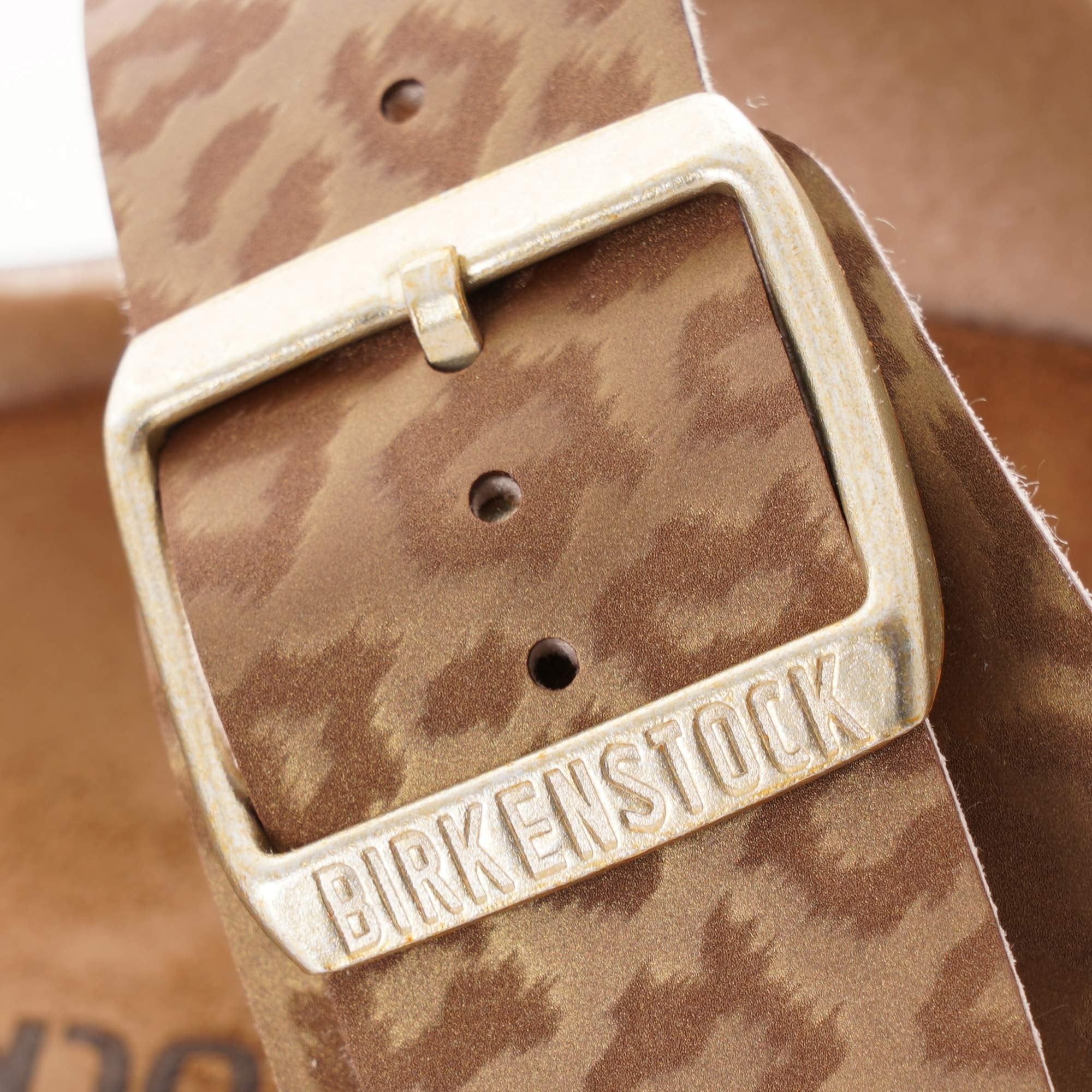 Birkenstock Womens Birko-Flor - Leopard Gold