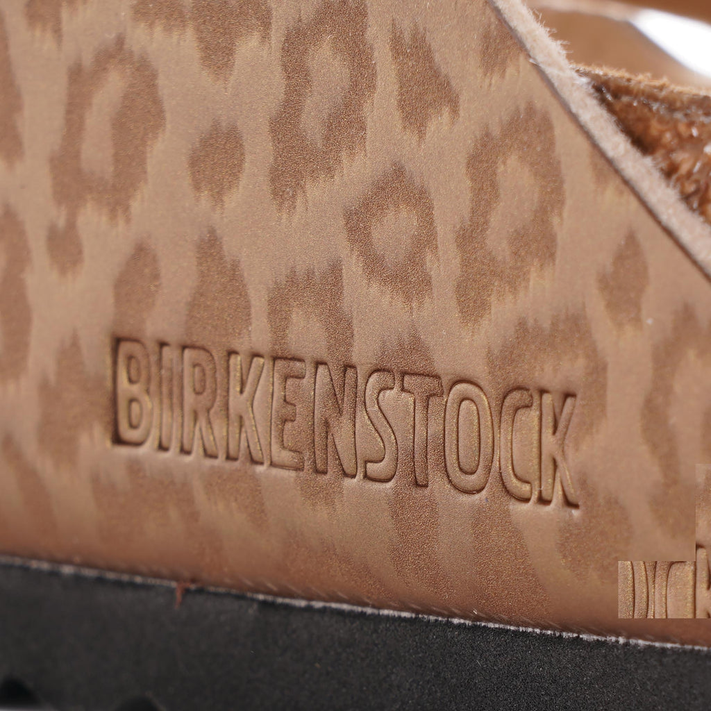 Birkenstock Womens Birko-Flor - Leopard Gold