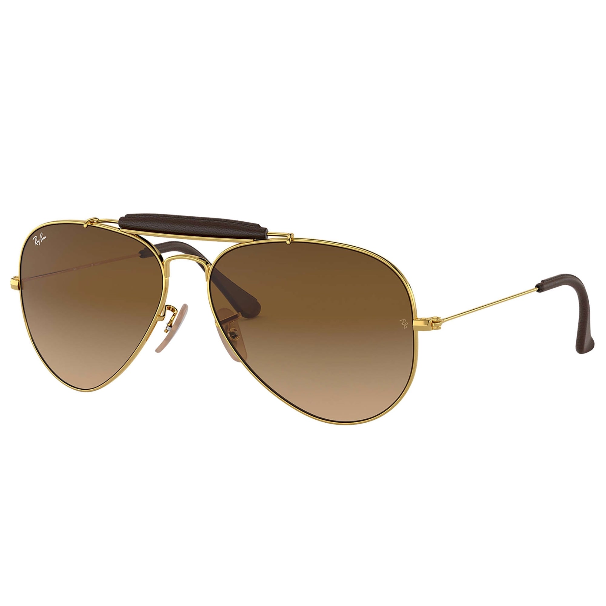 Ray Ban Gold Outdoorsman Craft Aviator Sunglasses - Classic G-15 Lenses